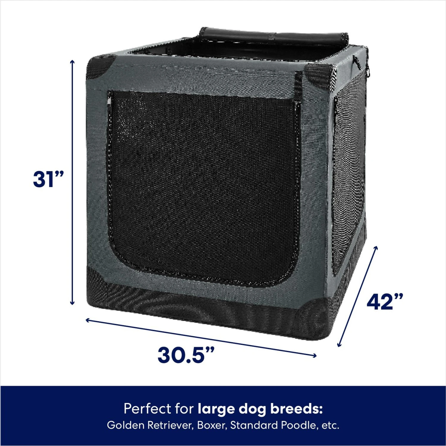 Frisco Indoor & Outdoor 3-Door Collapsible Soft-Sided Dog & Small Pet Crate - Image 2