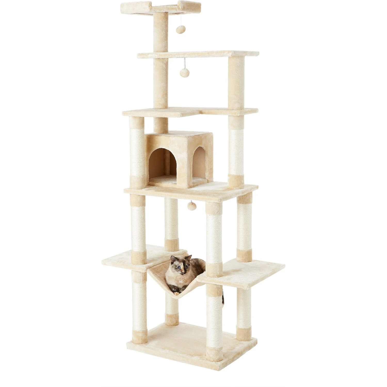 Frisco 78-in Faux Fur Cat Tree & Condo - Image 2