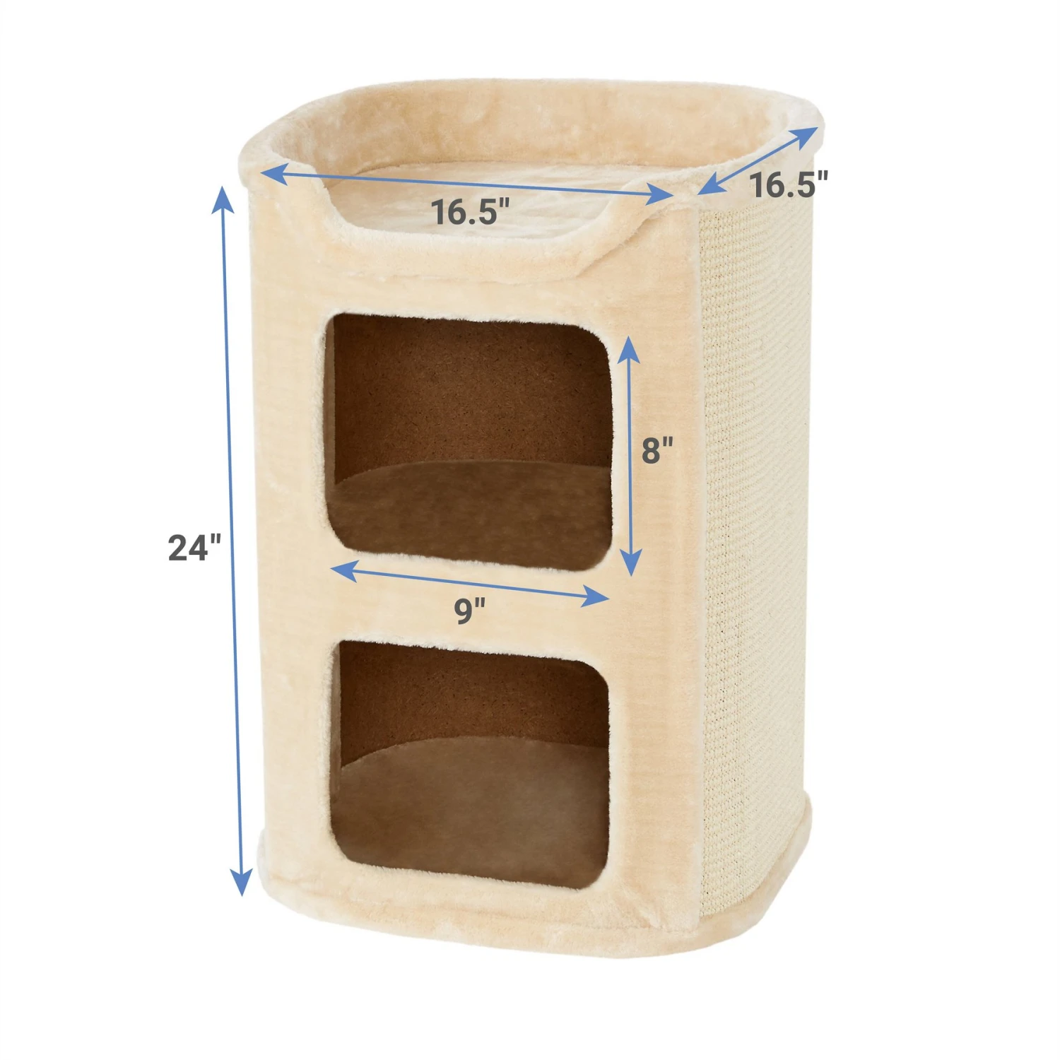 Frisco 24-in 2-Story Faux Fur Cat Condo - Image 2