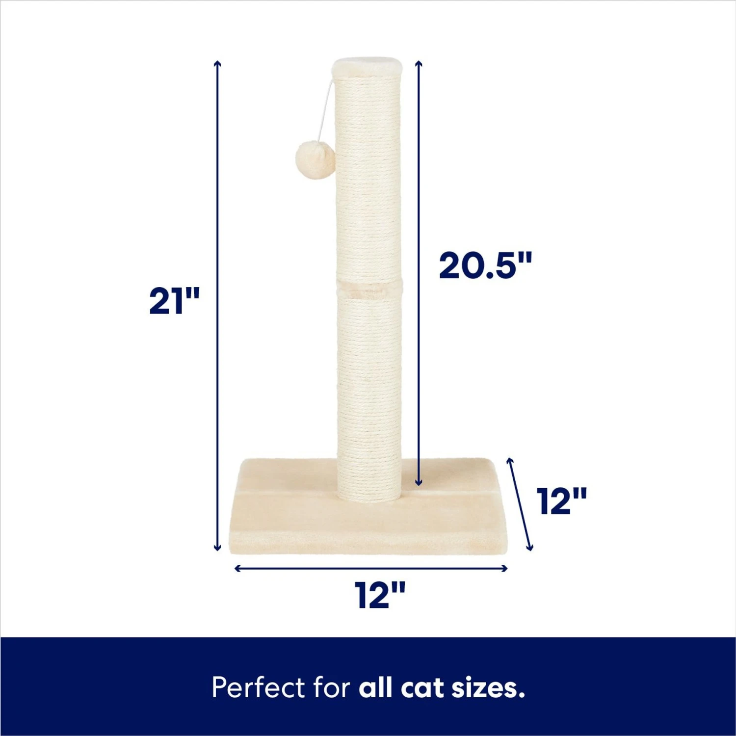 Frisco 21-in Sisal Cat Scratching Post With Toy - Image 2