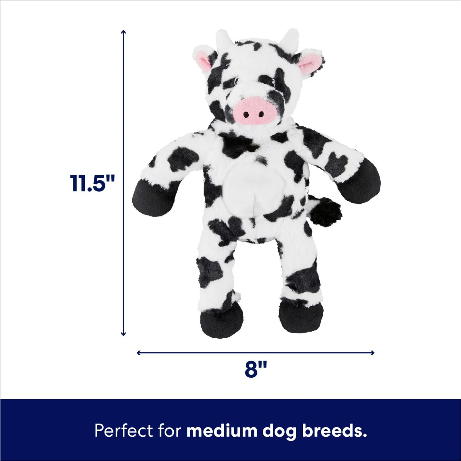 Frisco Cow Plush With Inside Rope Squeaky Dog Toy - Image 2