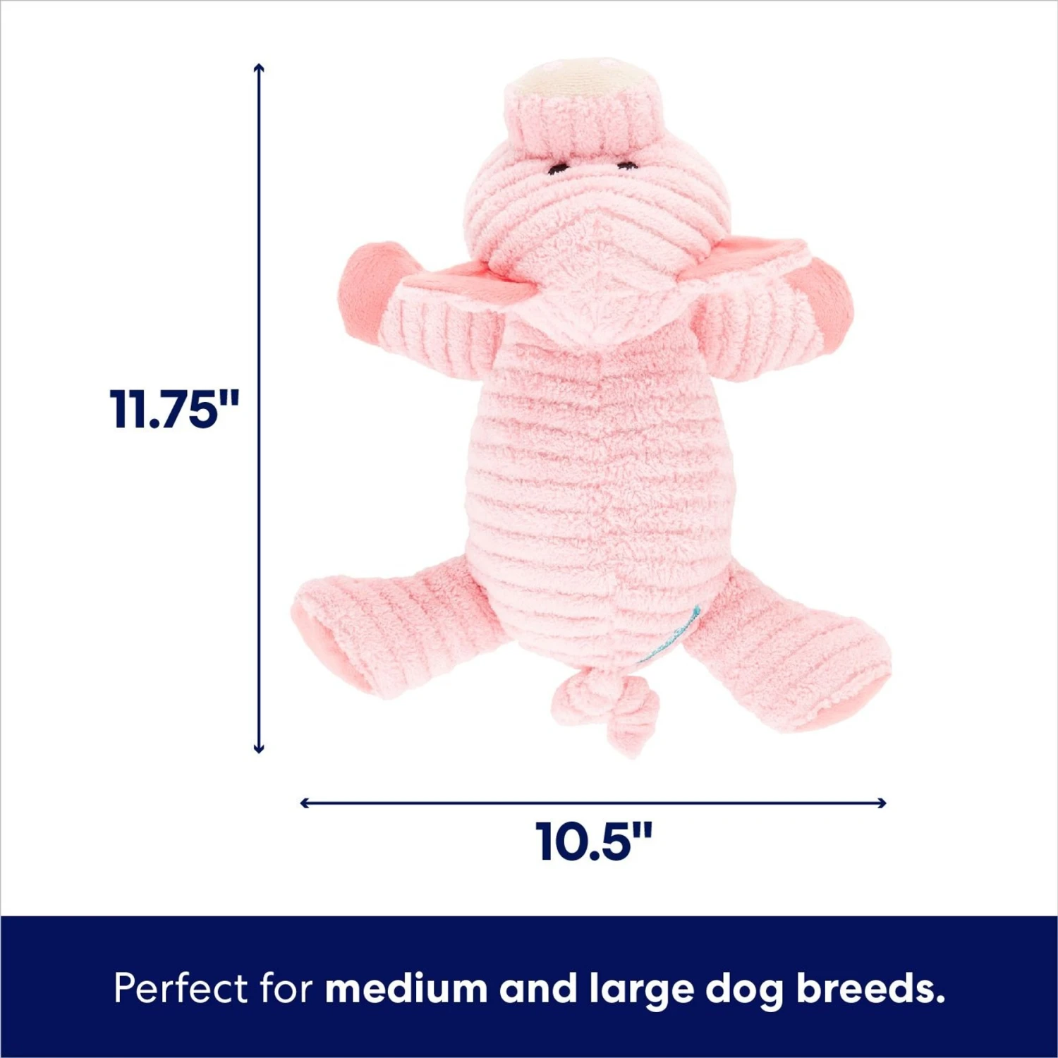 Frisco Corduroy Plush Squeaking Pig Dog Toy - Image 2
