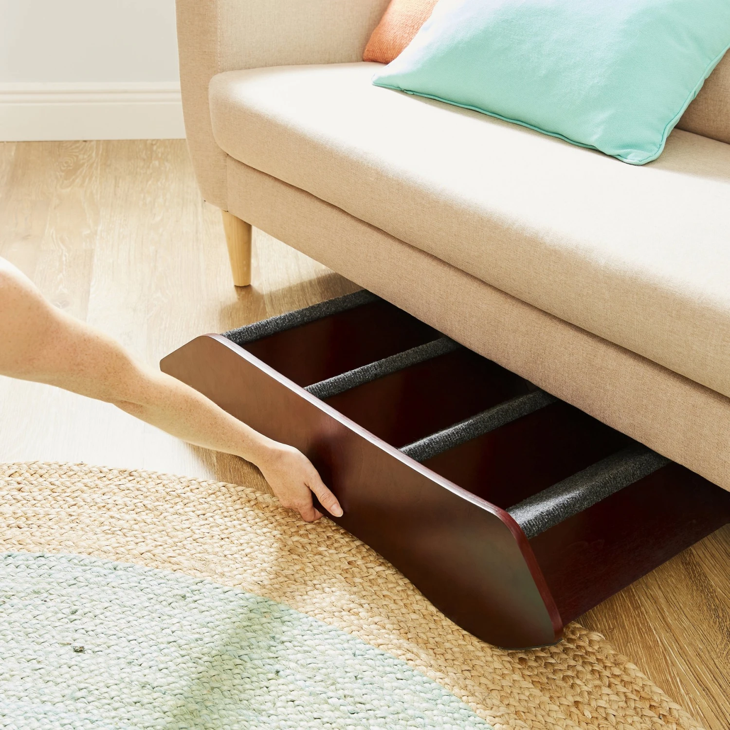 Frisco Deluxe Foldable Wooden Carpeted Cat & Dog Stairs - Image 5