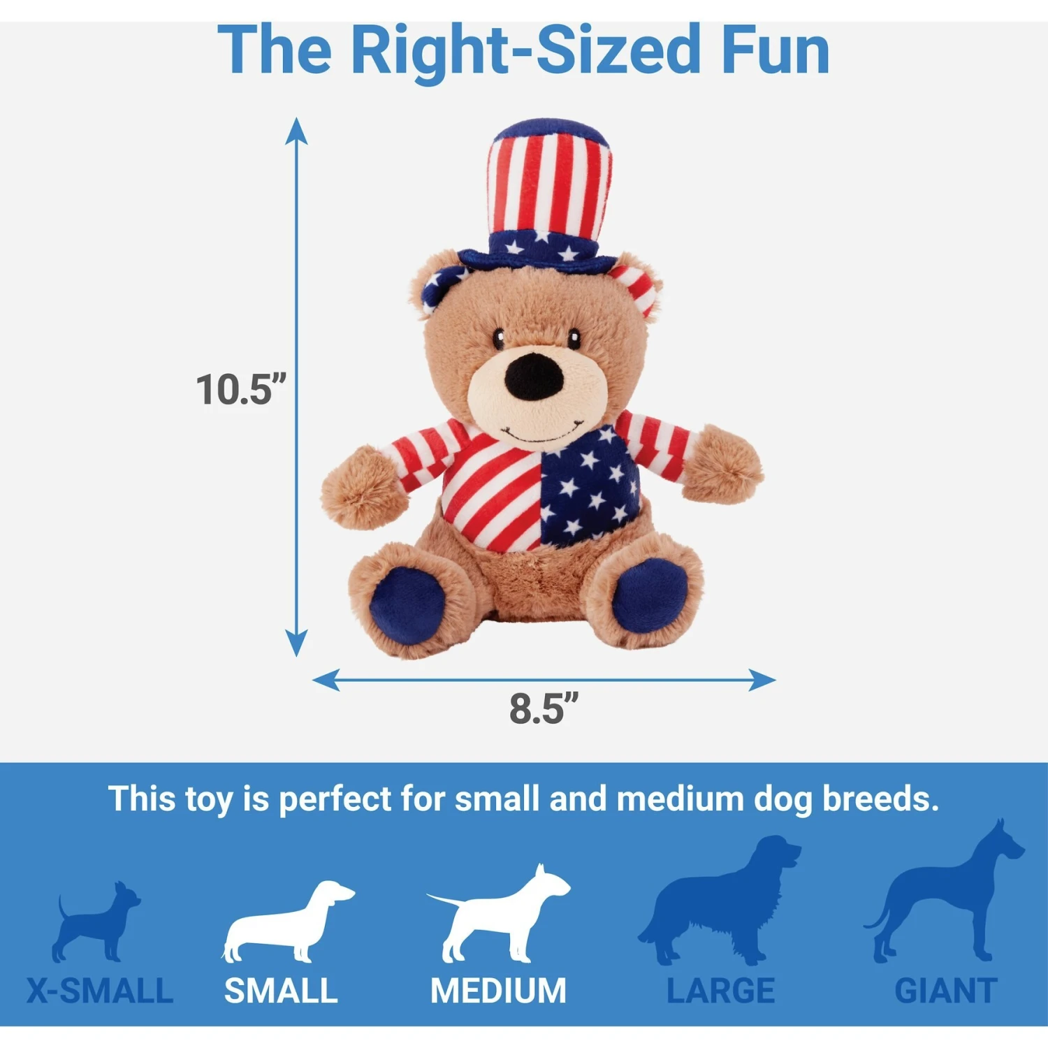 Frisco American Flag Bear Plush Squeaky Dog Toy - Image 2
