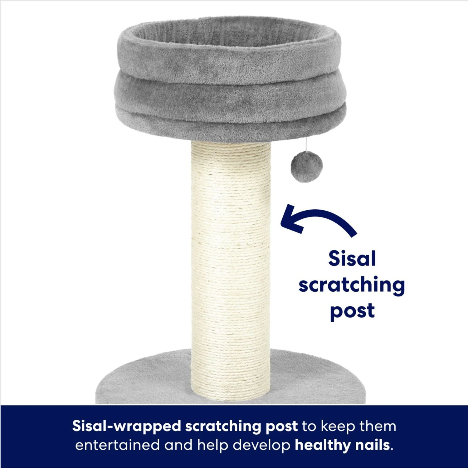 Frisco 24.8-in Heavy Duty Faux Fur Cat Tree - Image 3