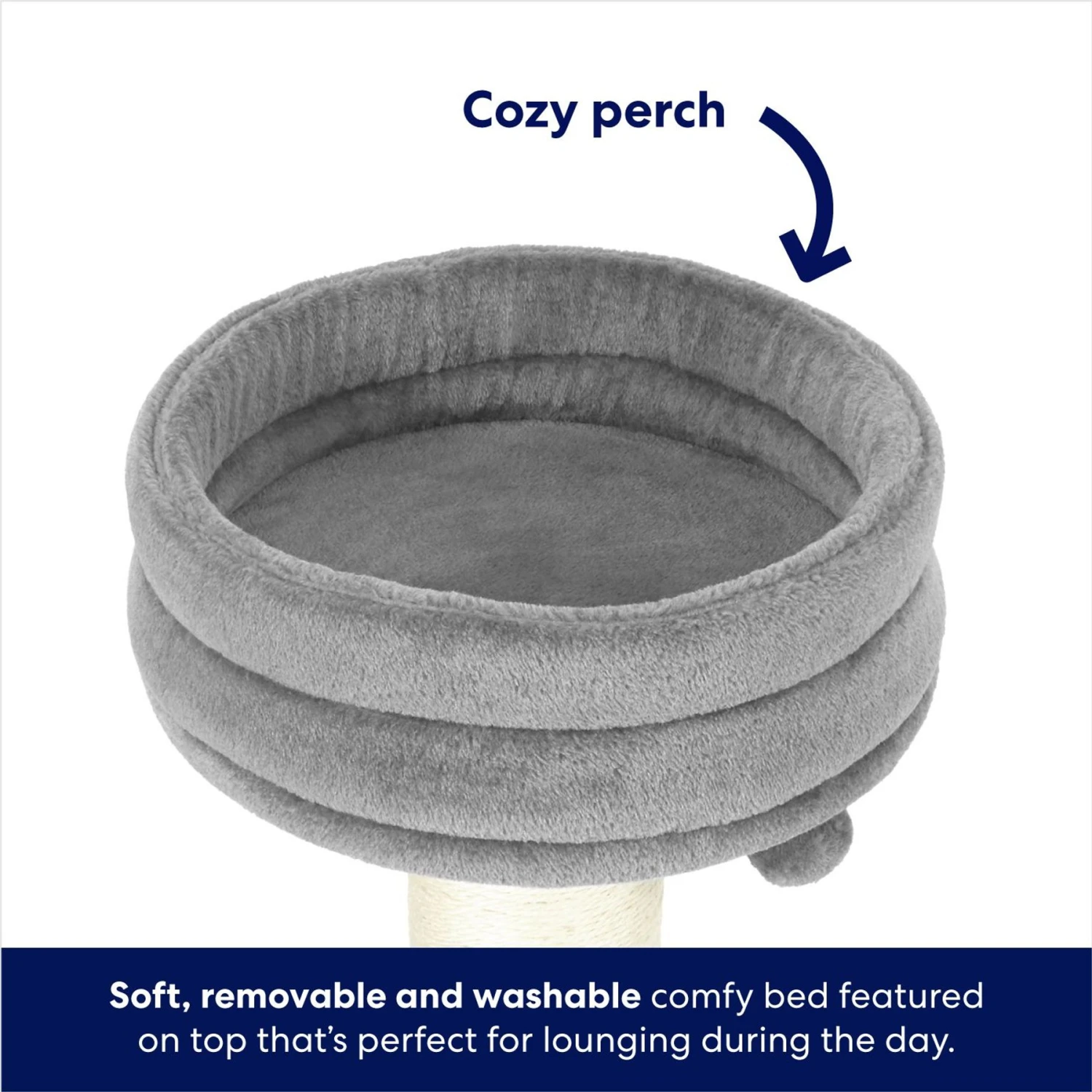 Frisco 24.8-in Heavy Duty Faux Fur Cat Tree - Image 4