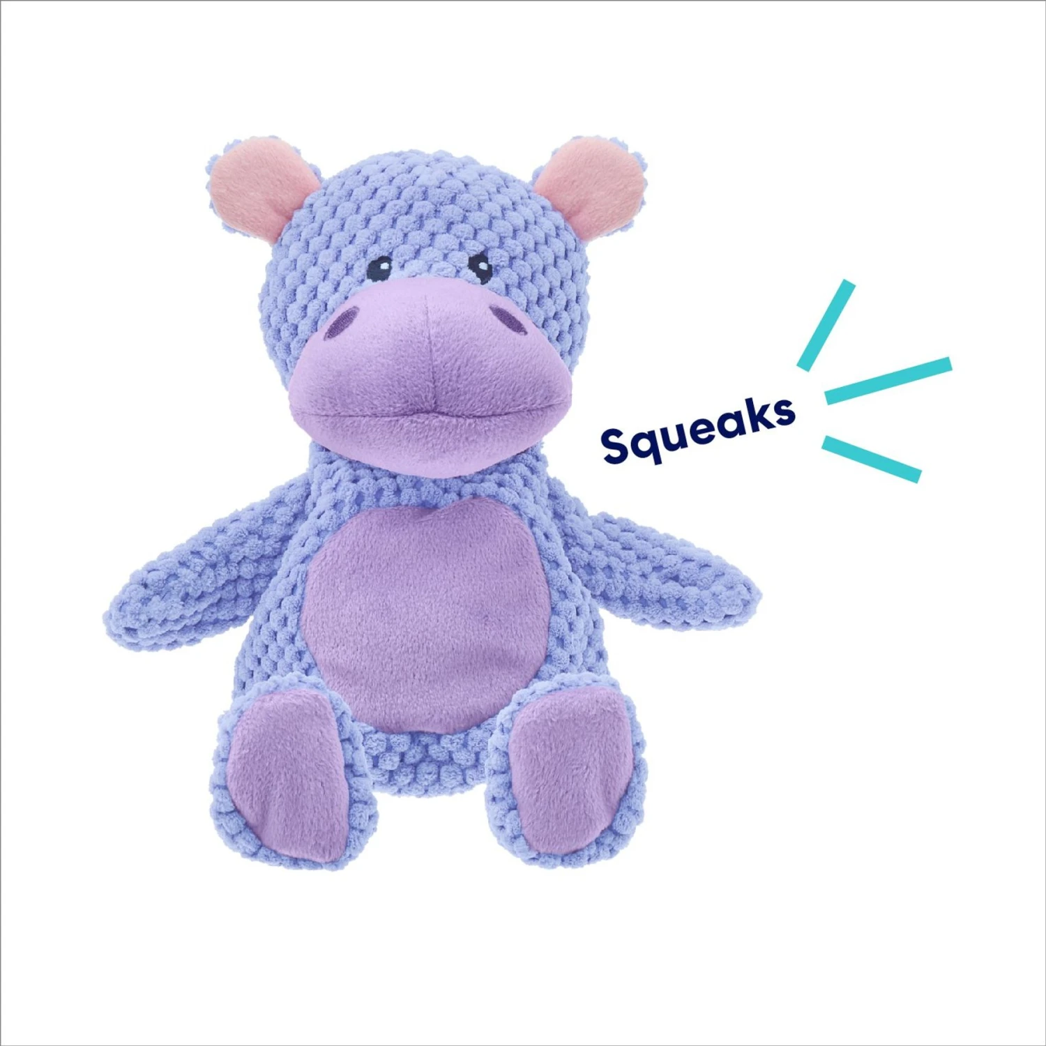 Frisco Hippo Textured Plush Squeaky Dog Toy - Image 3