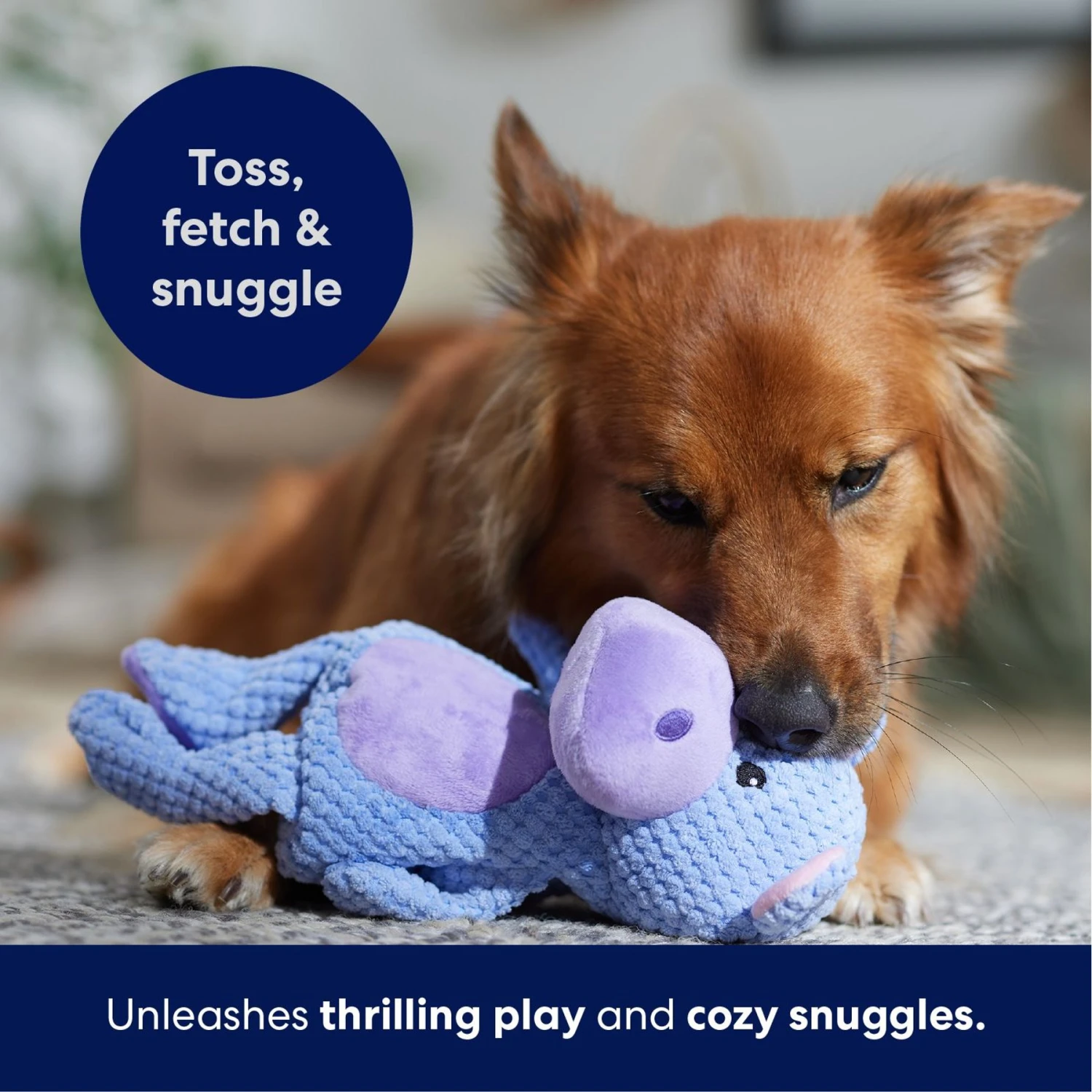 Frisco Hippo Textured Plush Squeaky Dog Toy - Image 5