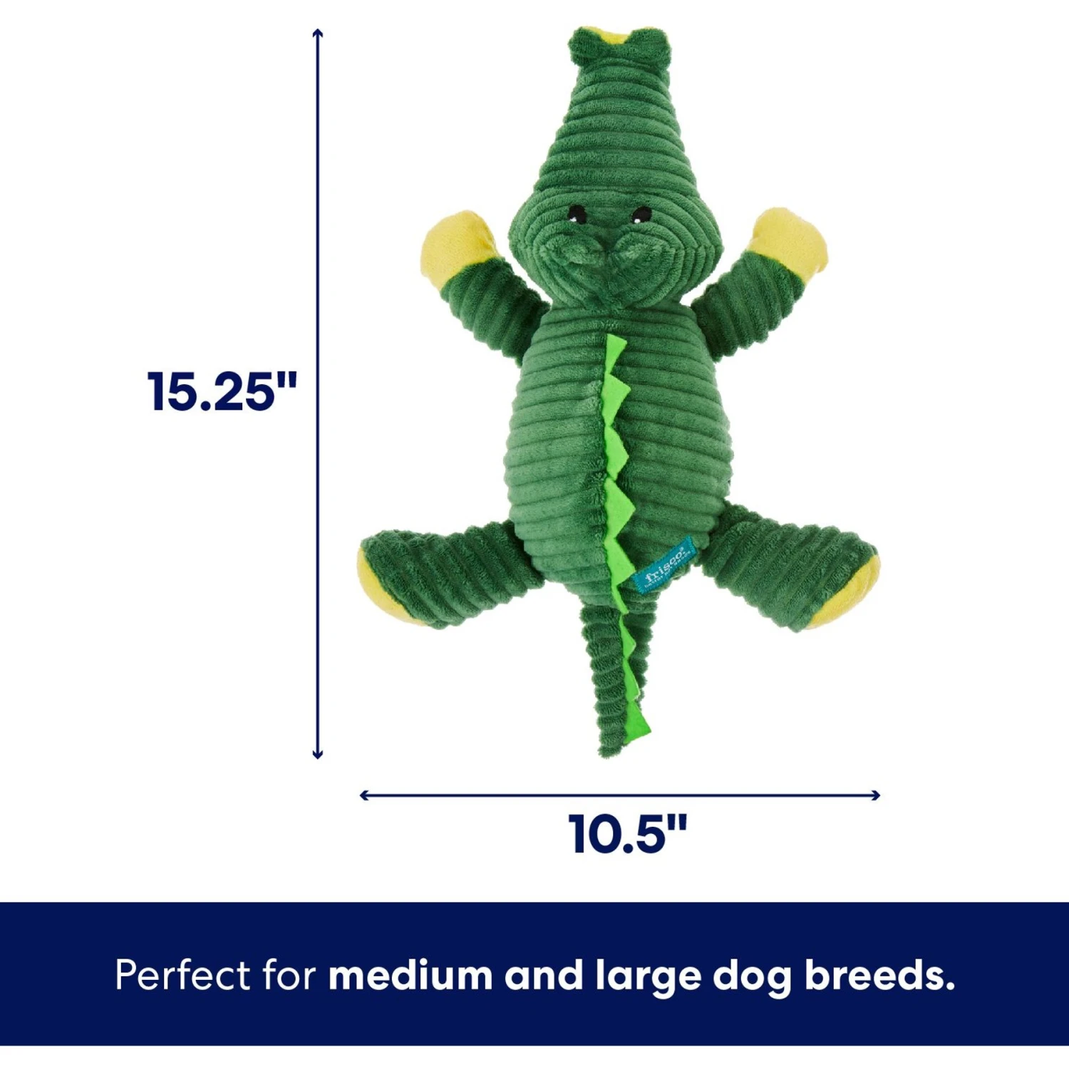Frisco Alligator Corduroy Plush Squeaky Dog Toy - Image 2