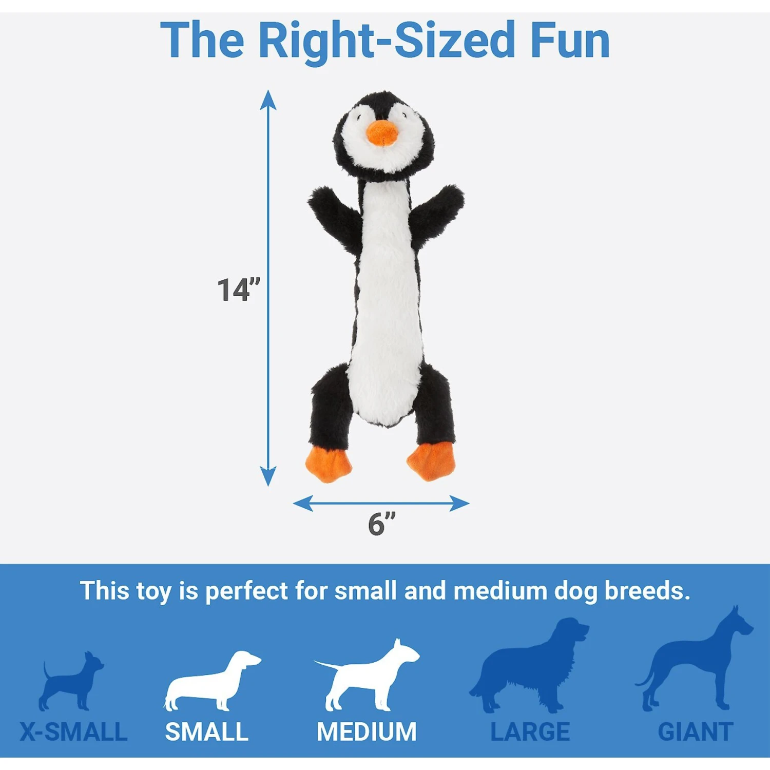 Frisco Penguin Skinny Plush Squeaky Dog Toy - Image 2