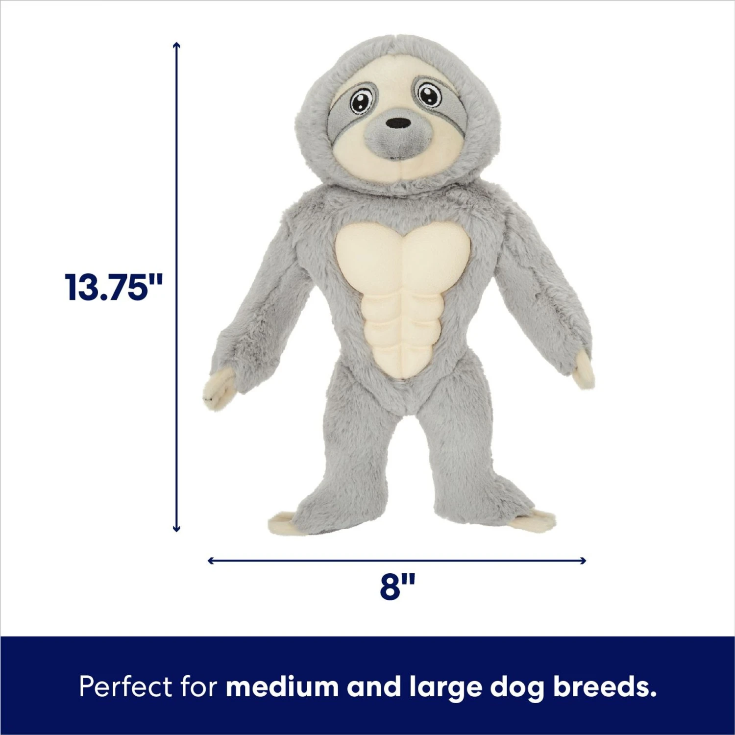 Frisco Sloth Muscle Plush Squeaky Dog Toy - Image 2