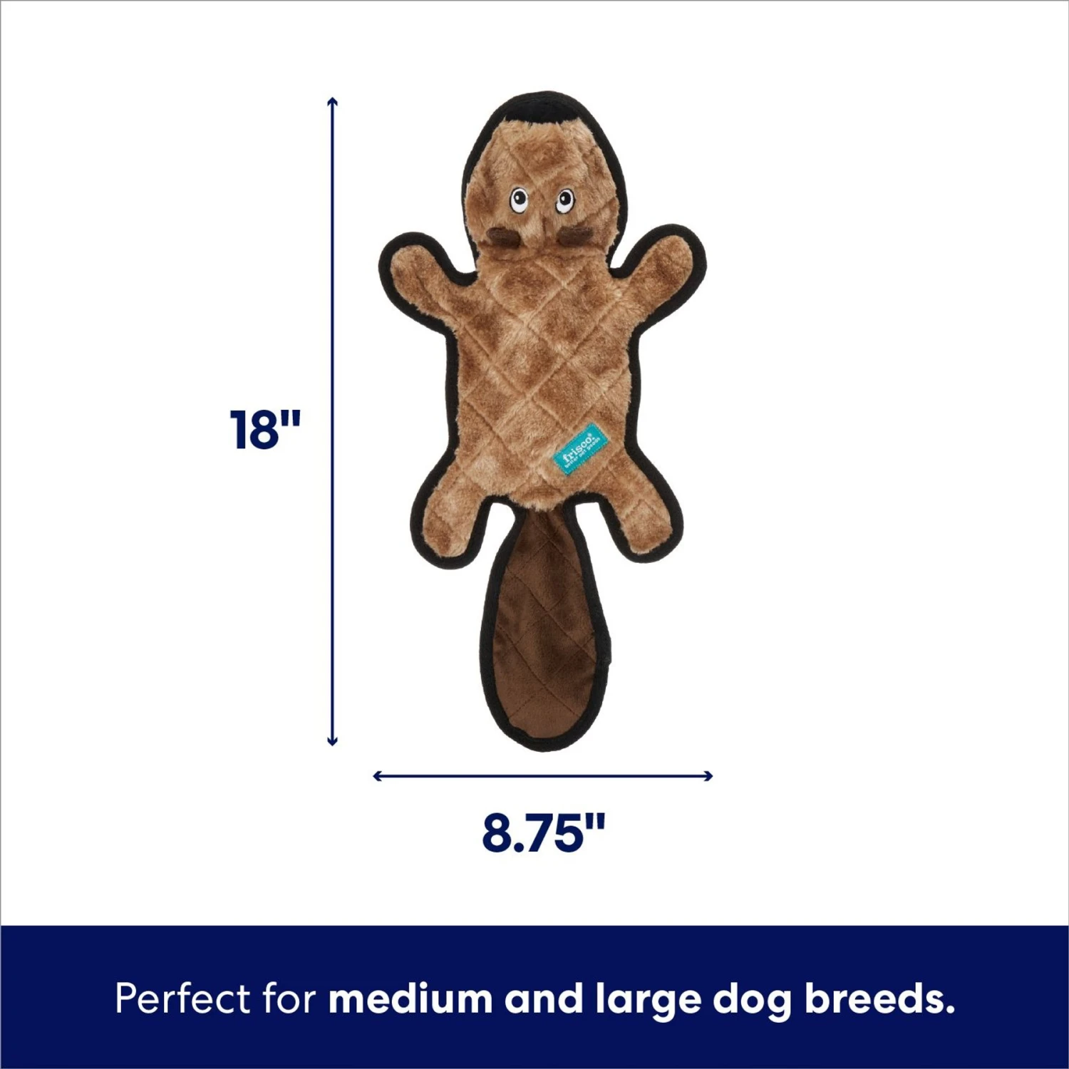 Frisco Beaver Stuffing-Free Flat Plush Squeaky Dog Toy - Image 2
