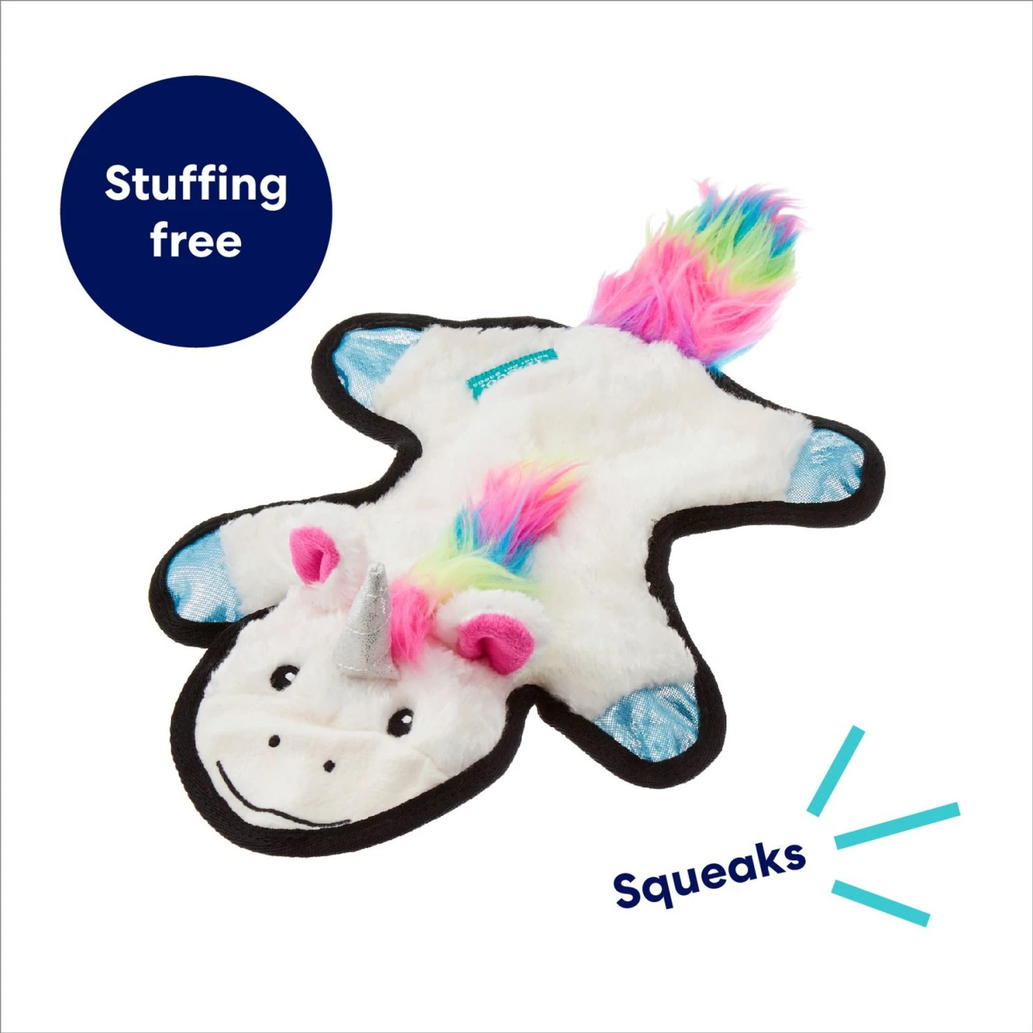 Frisco Unicorn Stuffing-Free Flat Plush Squeaky Dog Toy - Image 3