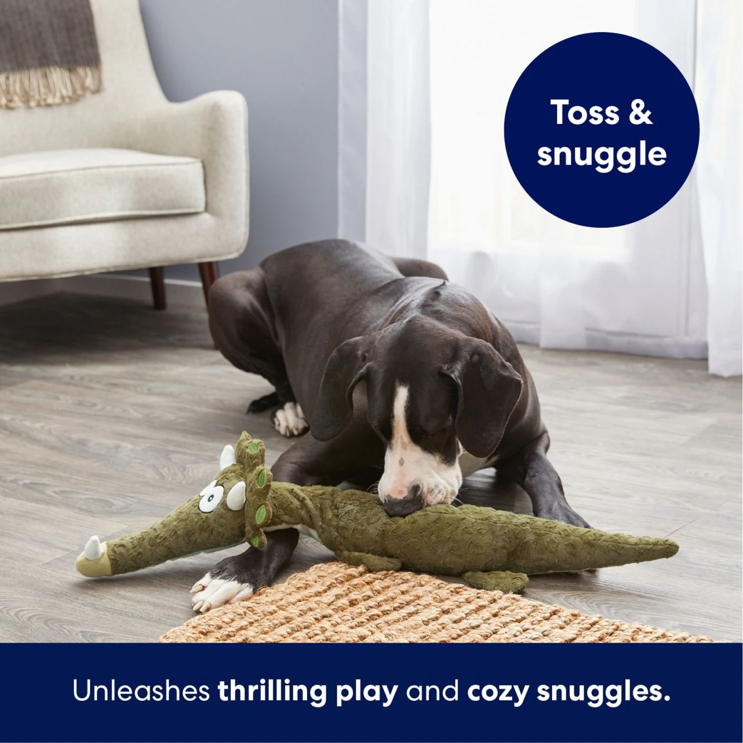 Frisco Triceratops Wagazoo Plush Squeaky Dog Toy - Image 5