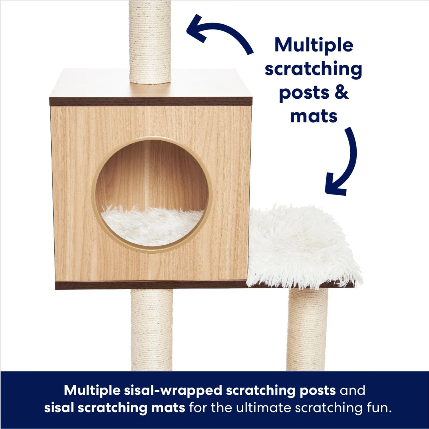 Frisco 62-in Modern Cat Tree & Condo - Image 3