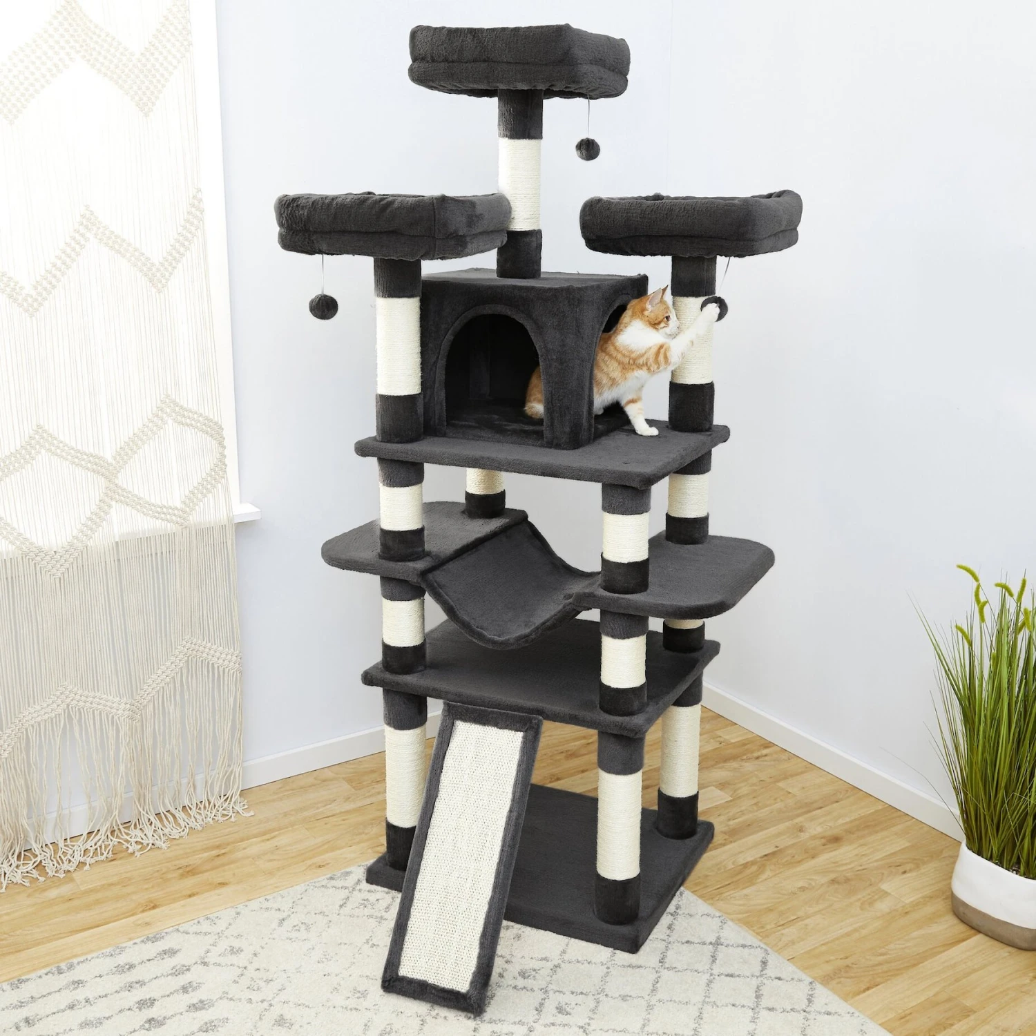 Frisco 68-in Faux Fur Cat Tree & Condo