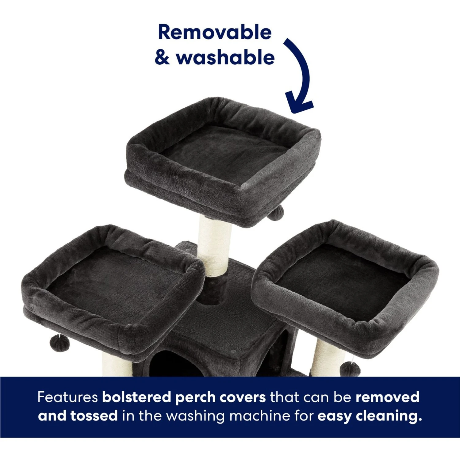 Frisco 68-in Faux Fur Cat Tree & Condo - Image 4