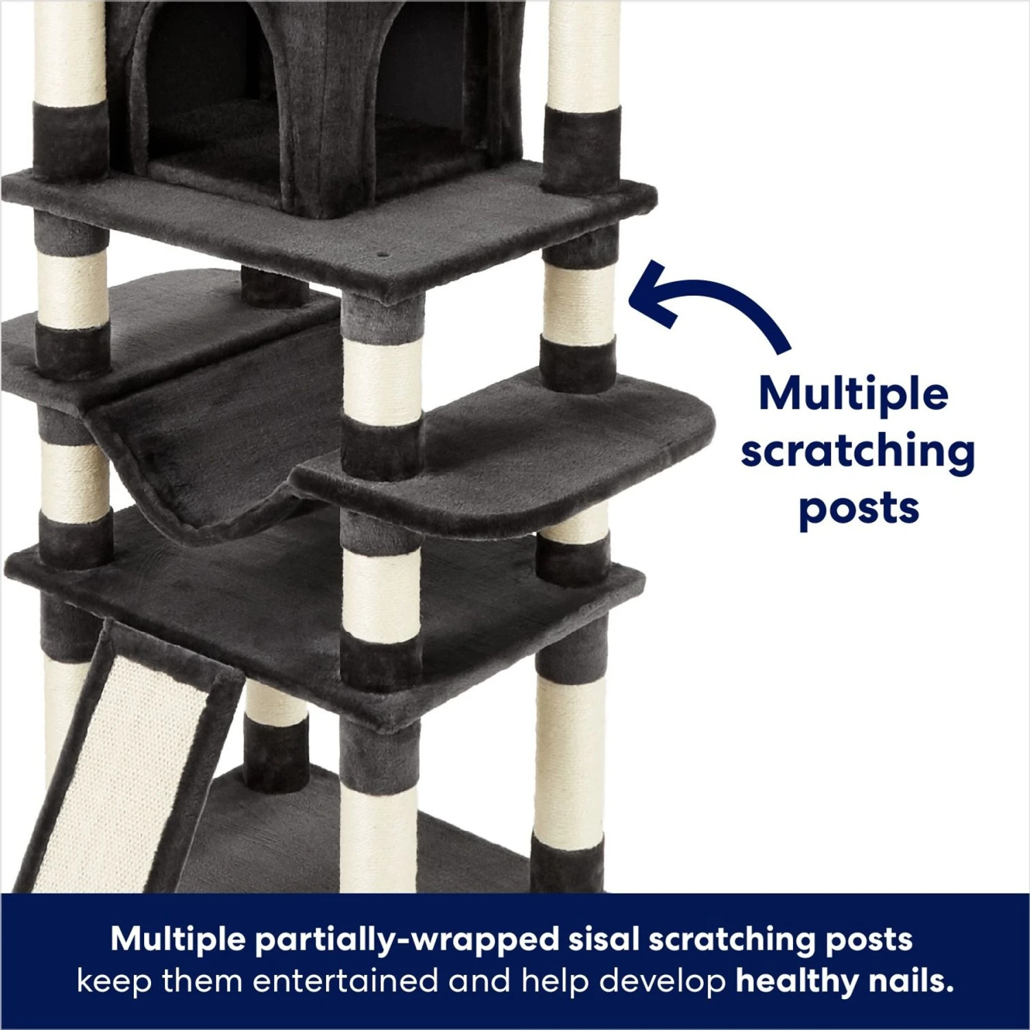 Frisco 68-in Faux Fur Cat Tree & Condo - Image 5