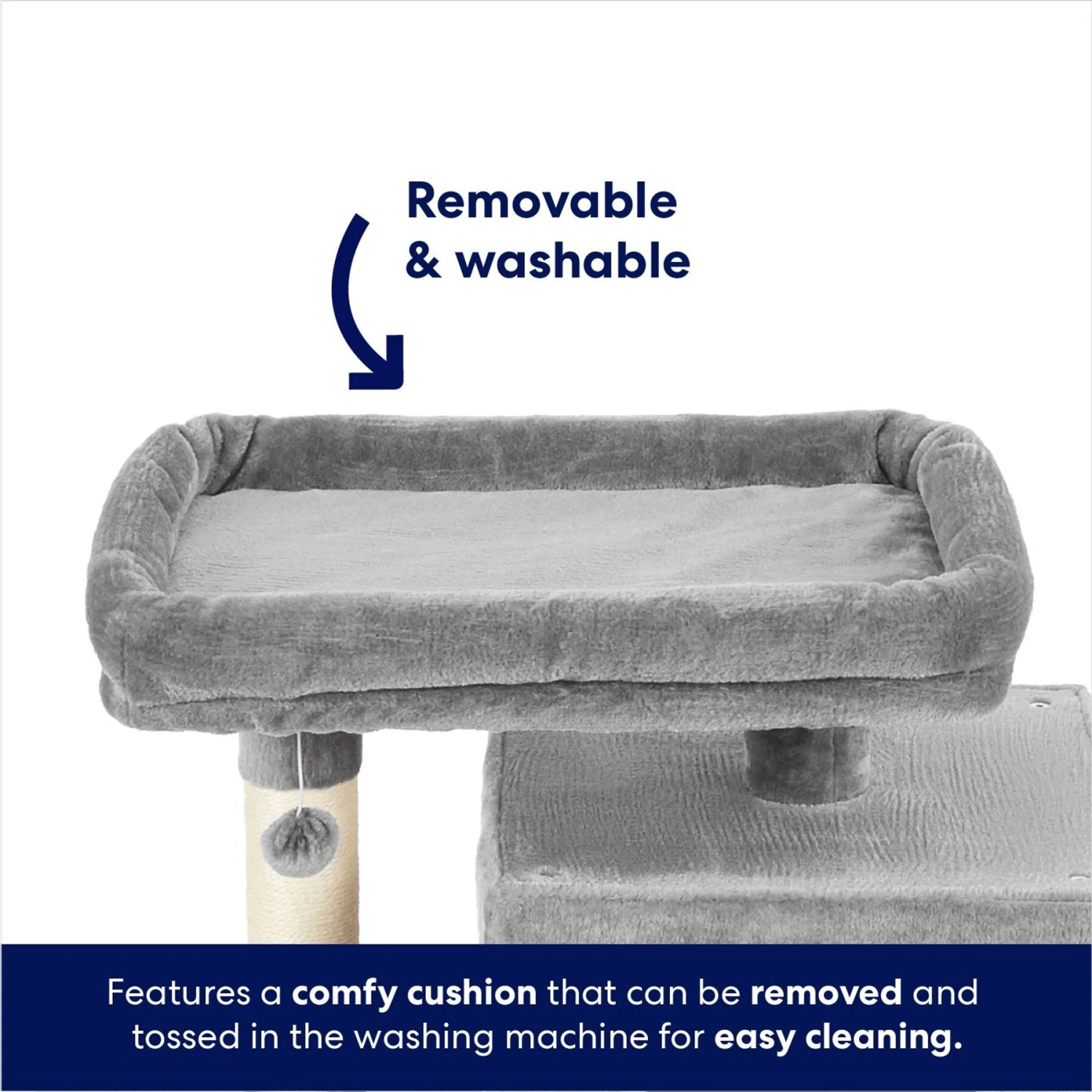 Frisco 33-in Faux Fur Cat Tree & Condo - Image 4