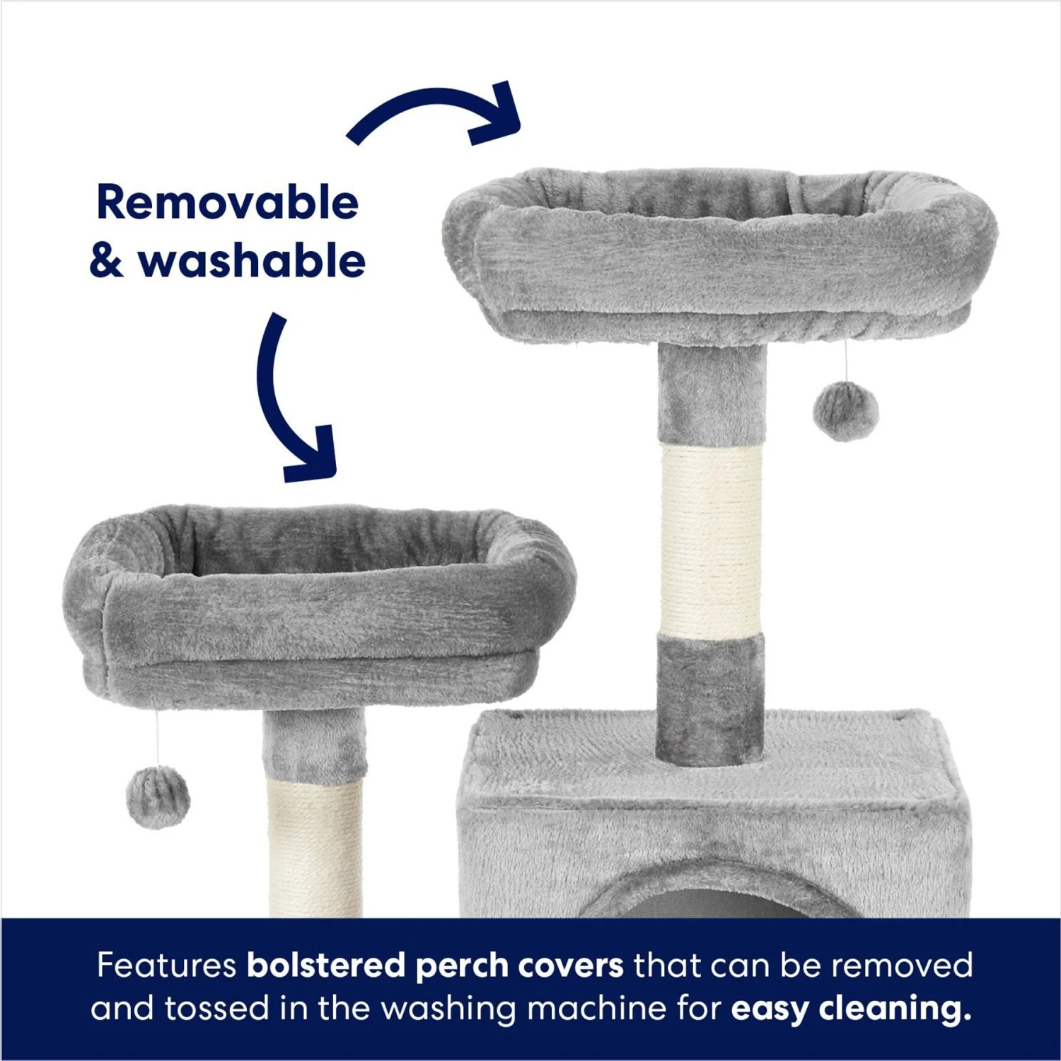 Frisco 61-in Faux Fur Cat Tree & Condo - Image 3