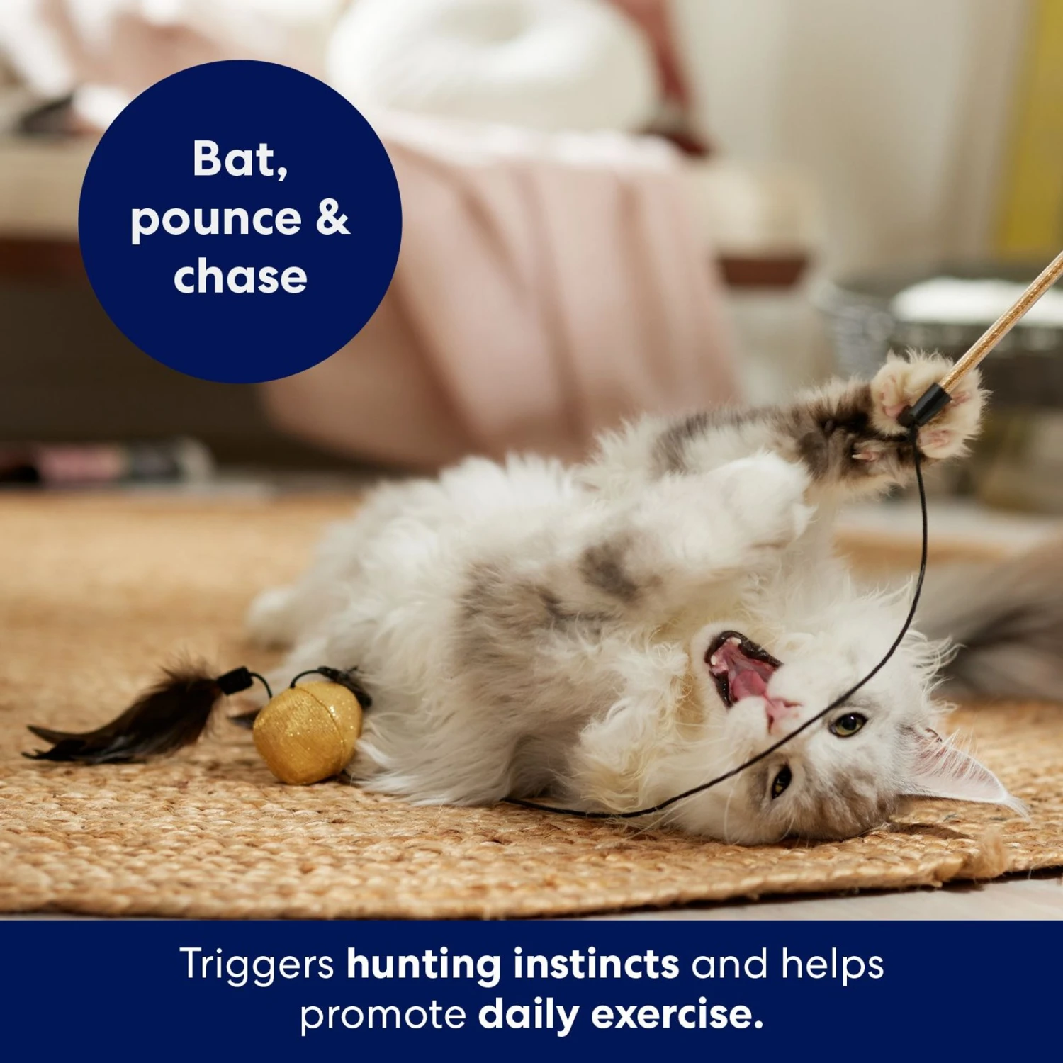 Frisco Sparkle Ball Teaser Wand Cat Toy With Catnip - Image 4