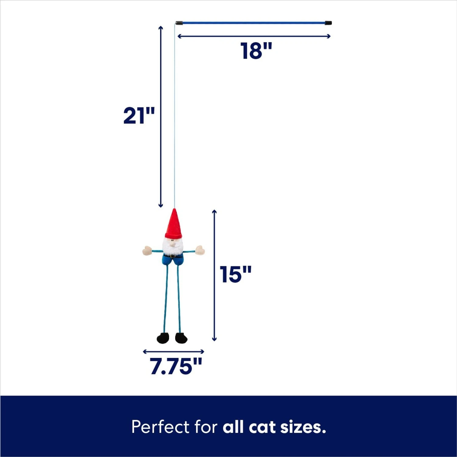 Frisco Gnome Teaser Wand Cat Toy With Catnip - Image 2