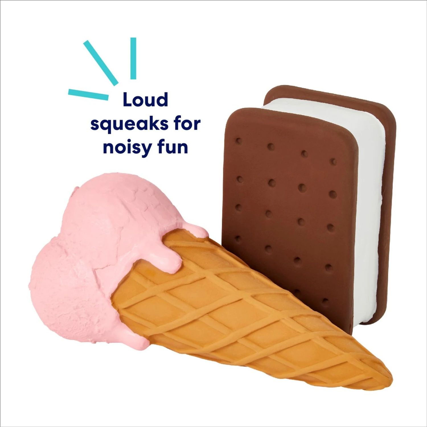 Frisco Ice Cream Sandwich & Ice Cream Cone Latex Squeaky Dog Toy - Image 3