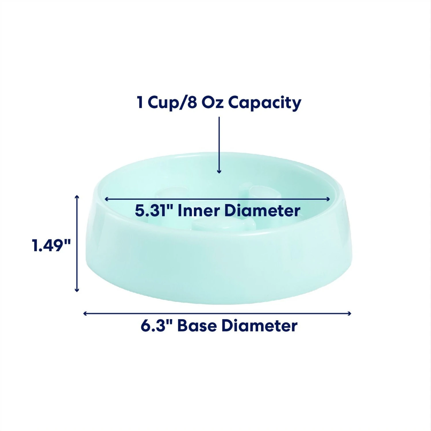 Frisco Fish Shaped Ridges Slow Feed Bowl - Image 2