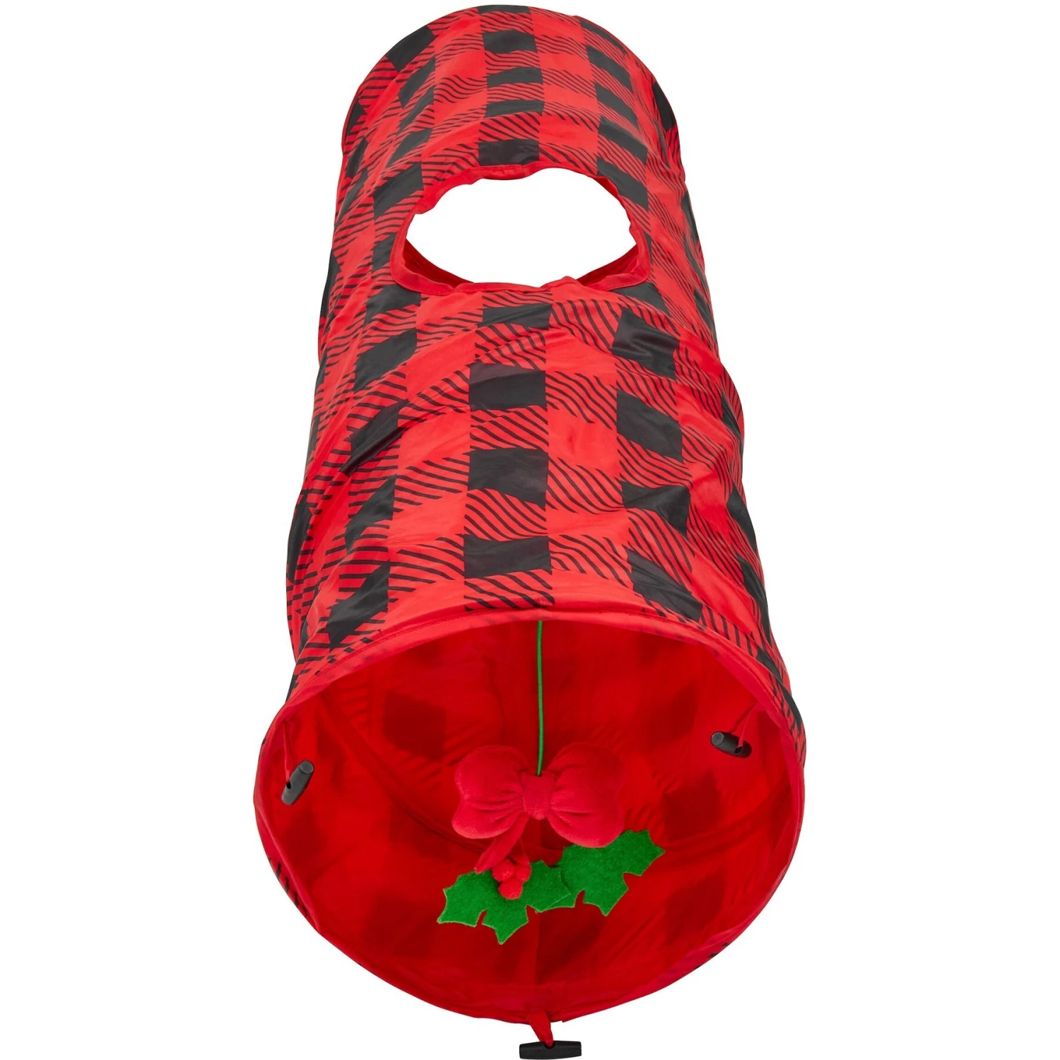 Frisco Holiday Buffalo Plaid Foldable Play Tunnel Cat Toy With Catnip - Image 3