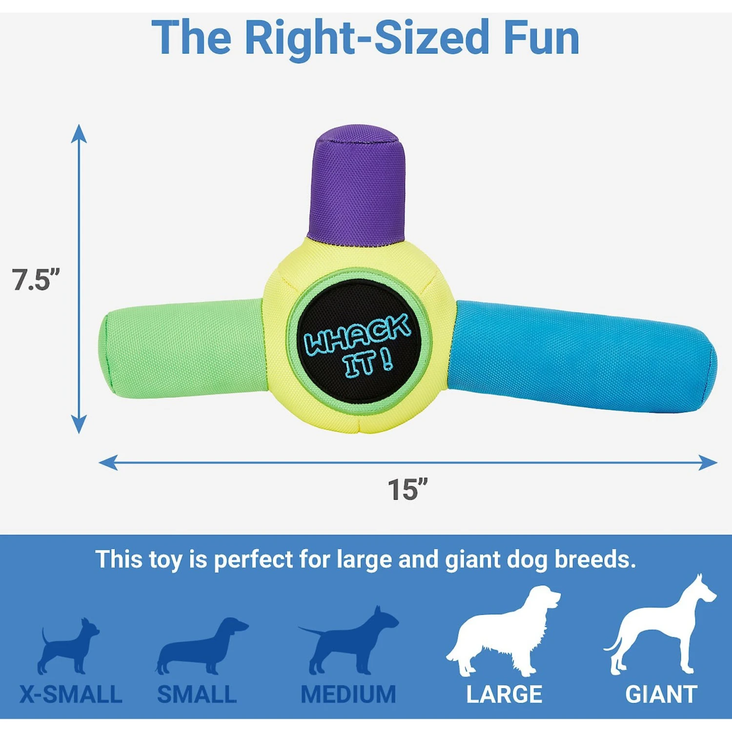 Frisco Retro Whack It! Ballistic Nylon Plush Squeaky Dog Toy - Image 2