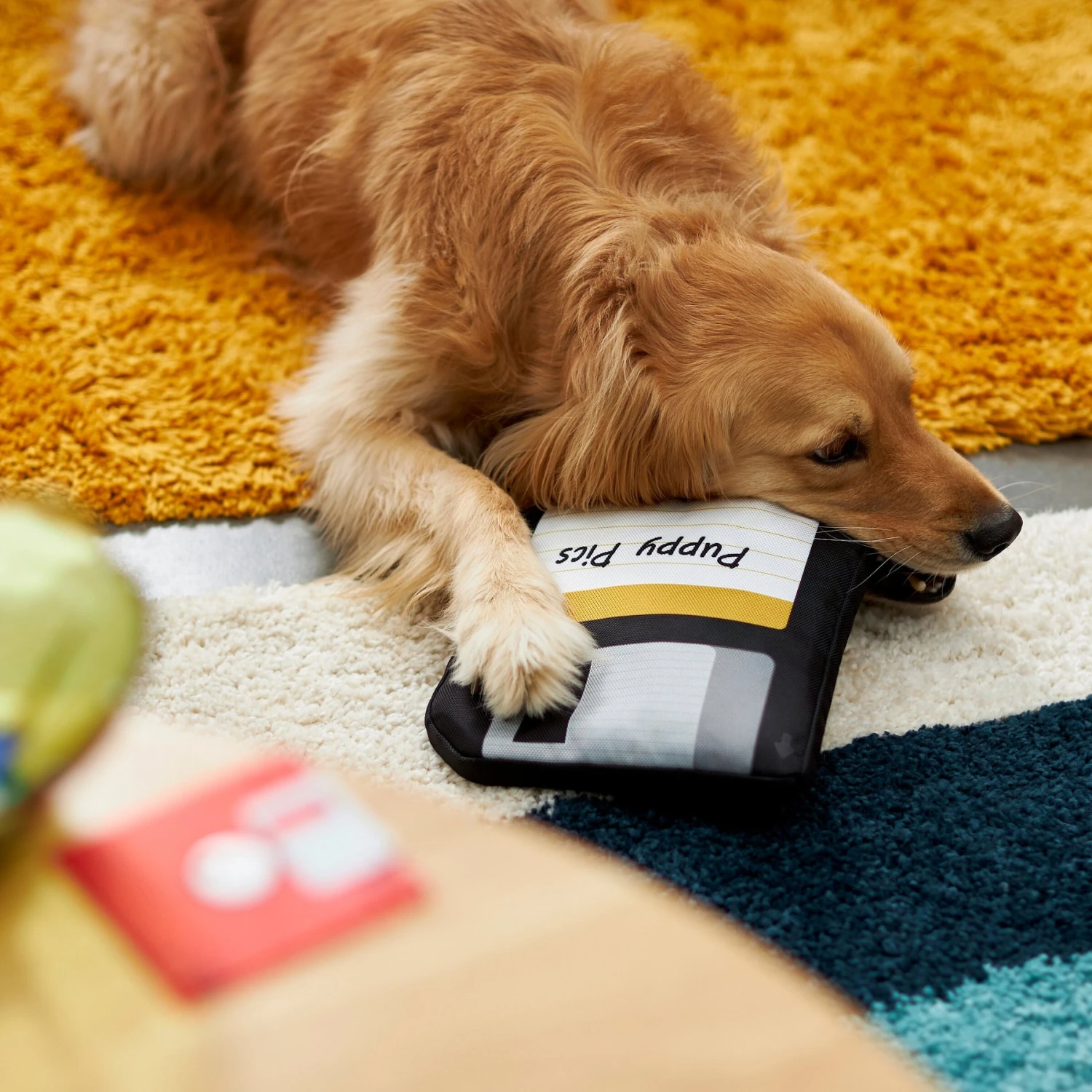 Frisco Retro Floppy Disc Ballistic Nylon Plush Squeaky Dog Toy - Image 3