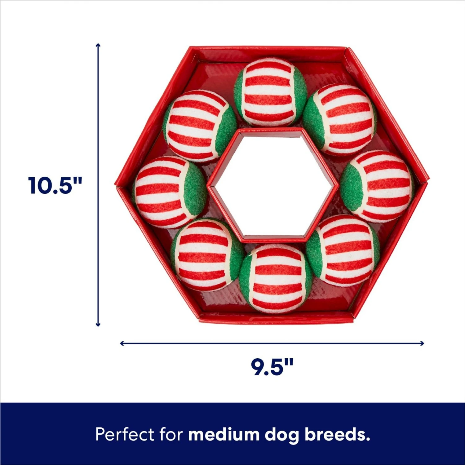 Frisco Holiday Wreath Fetch Squeaky Tennis Ball Dog Toy - Image 2