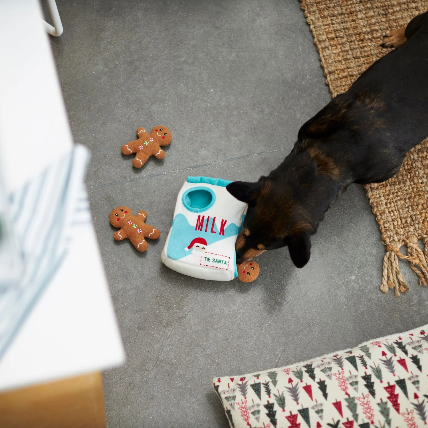 Frisco Holiday Milk & Gingerbread Cookies Hide & Seek Puzzle Plush Squeaky Dog Toy - Image 6