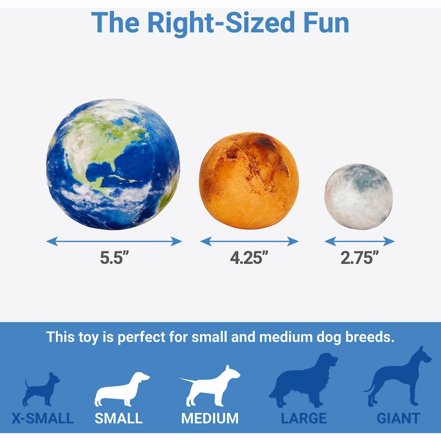 Frisco Earth, Mars, And Moon Plush Squeaky Dog Toy - Image 2