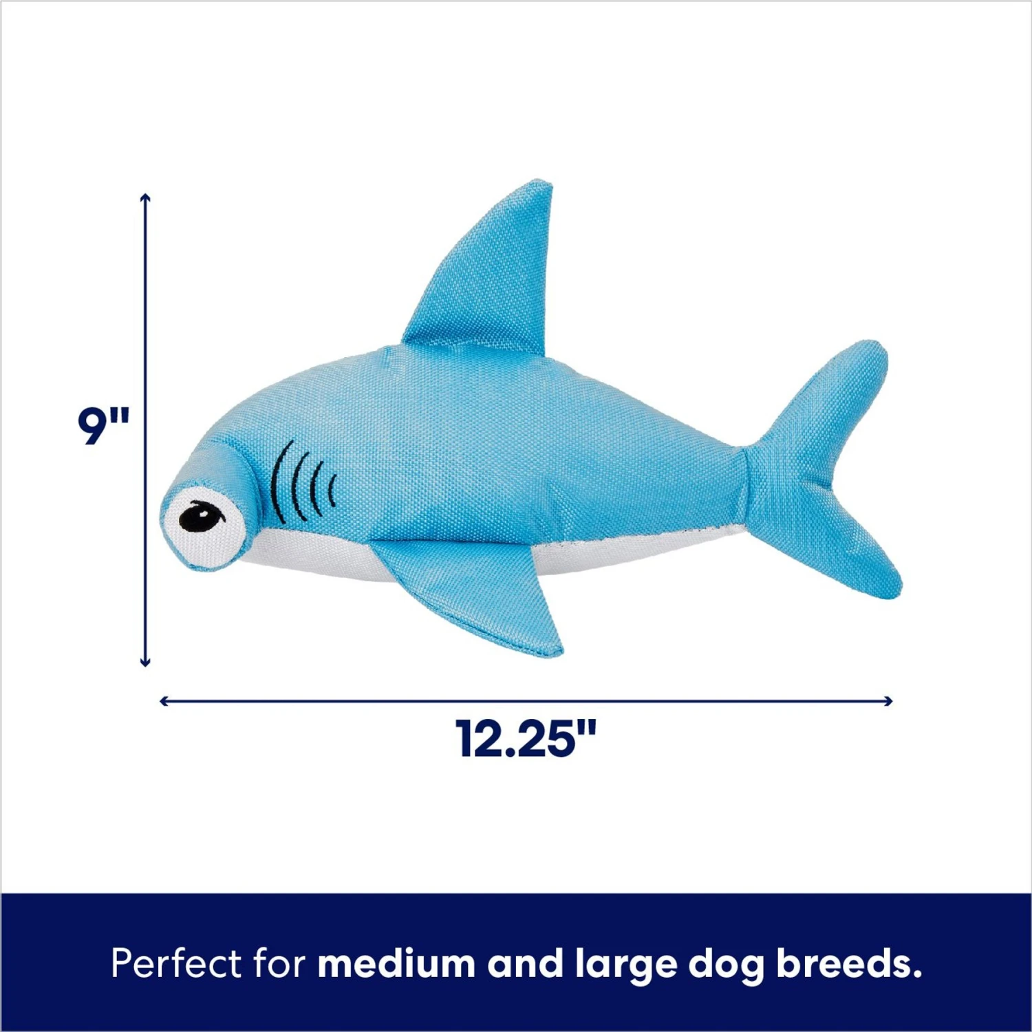Frisco Hammerhead Shark Ballistic Nylon Plush Squeaky Dog Toy - Image 2