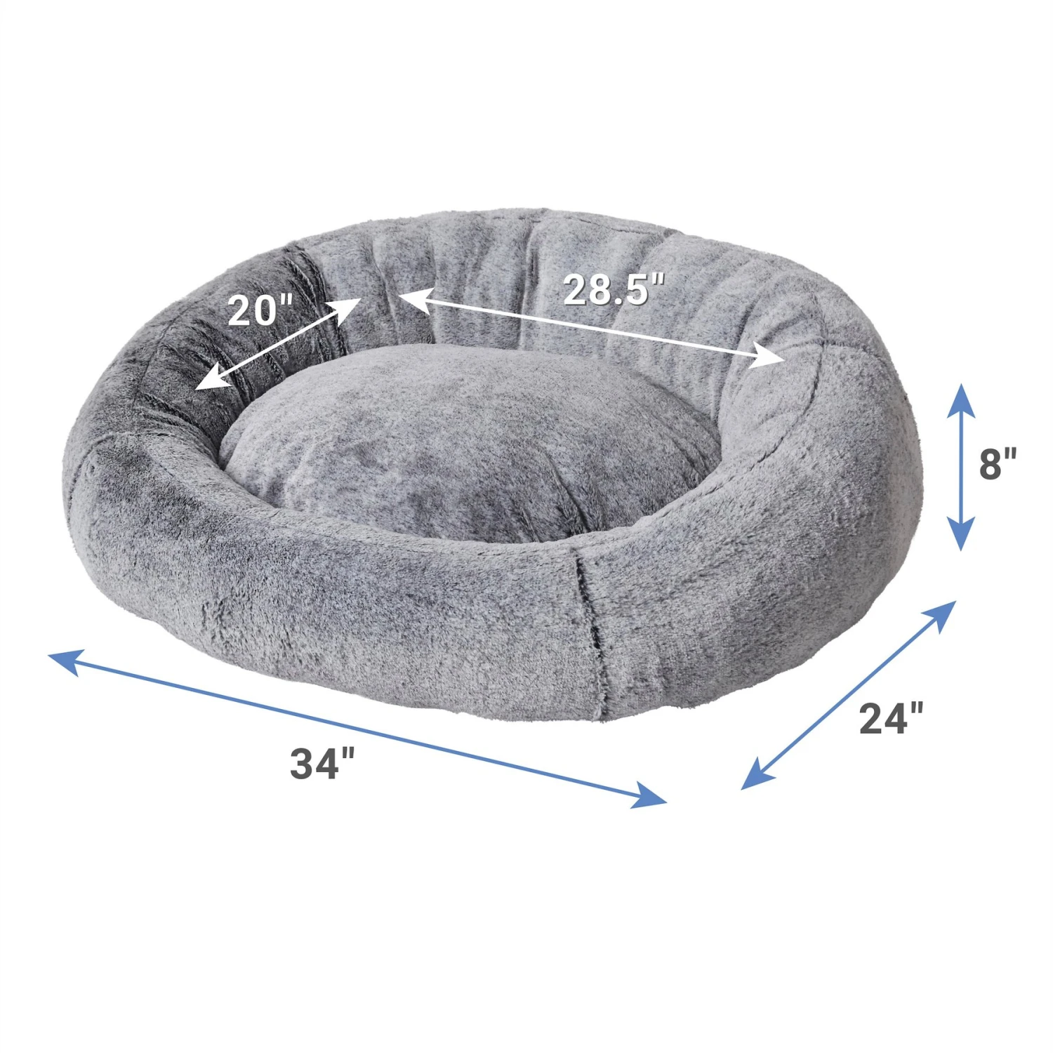Frisco Plush Camel Back Donut Bolster Cat & Dog Bed - Image 2