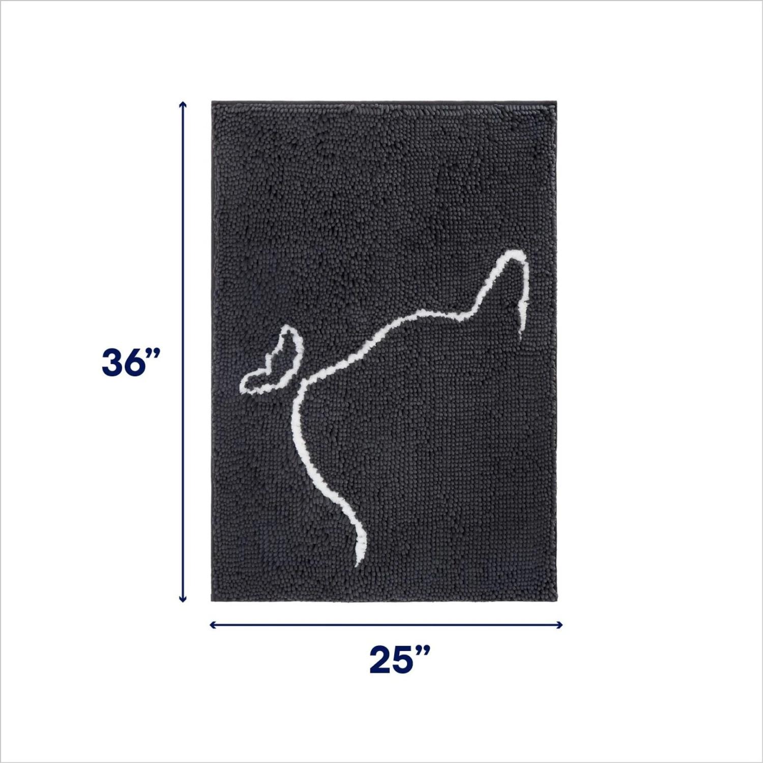Frisco Microfiber Chenille Cat Silhouette Litter Mat - Image 2