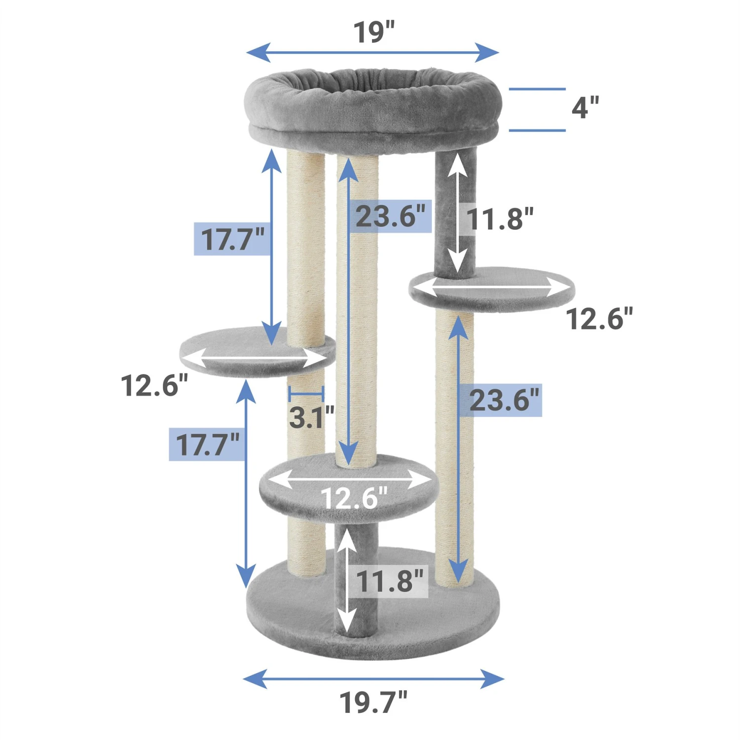 Frisco 41-in Faux Fur Cat Tree - Image 2