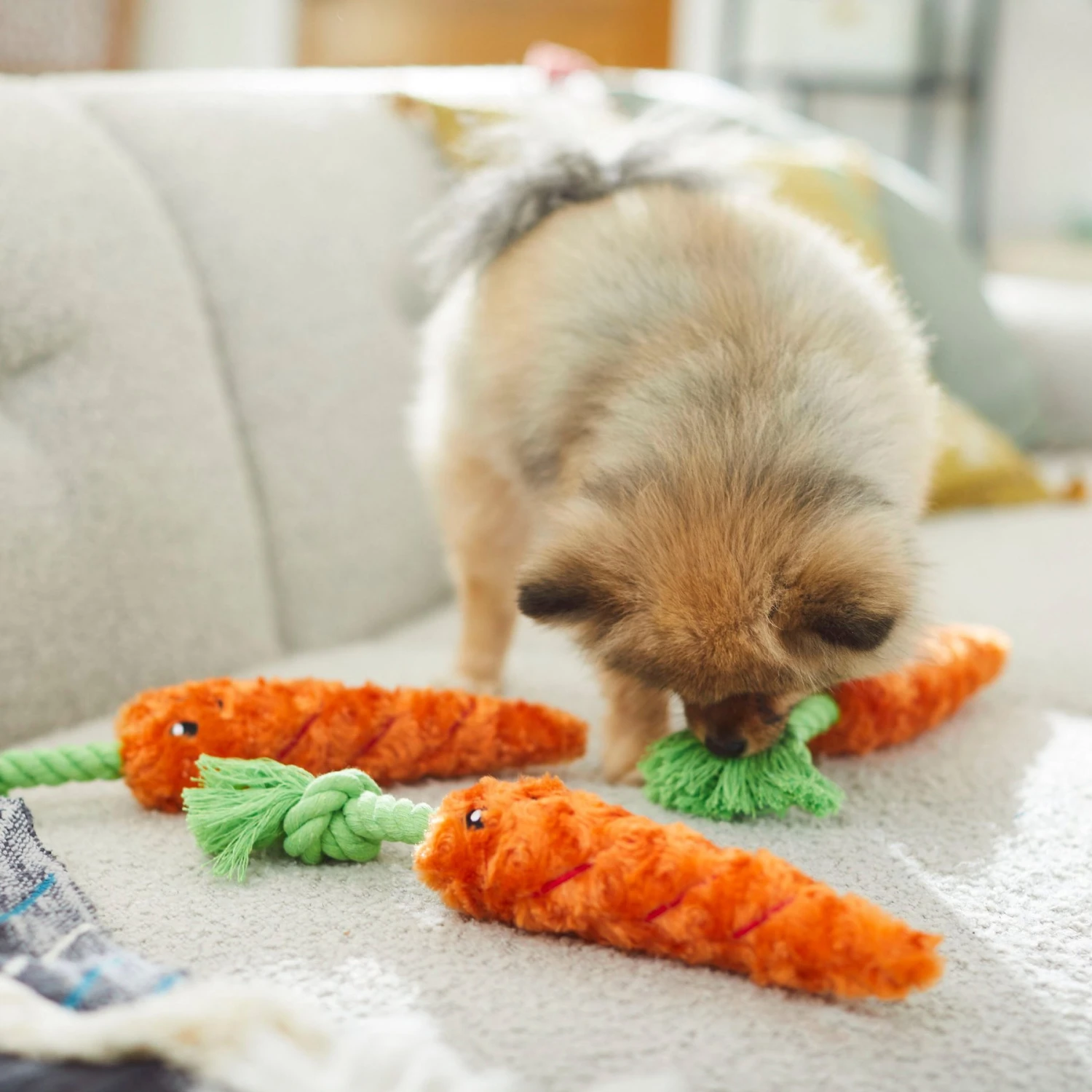 Frisco Easter Carrot Plush With Rope Dog Toy - Image 4