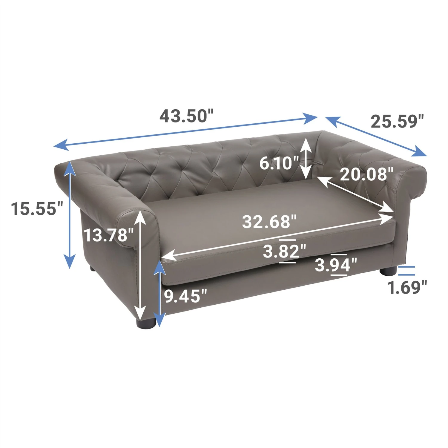 Frisco Leatherette Sofa Pet Bed - Image 2