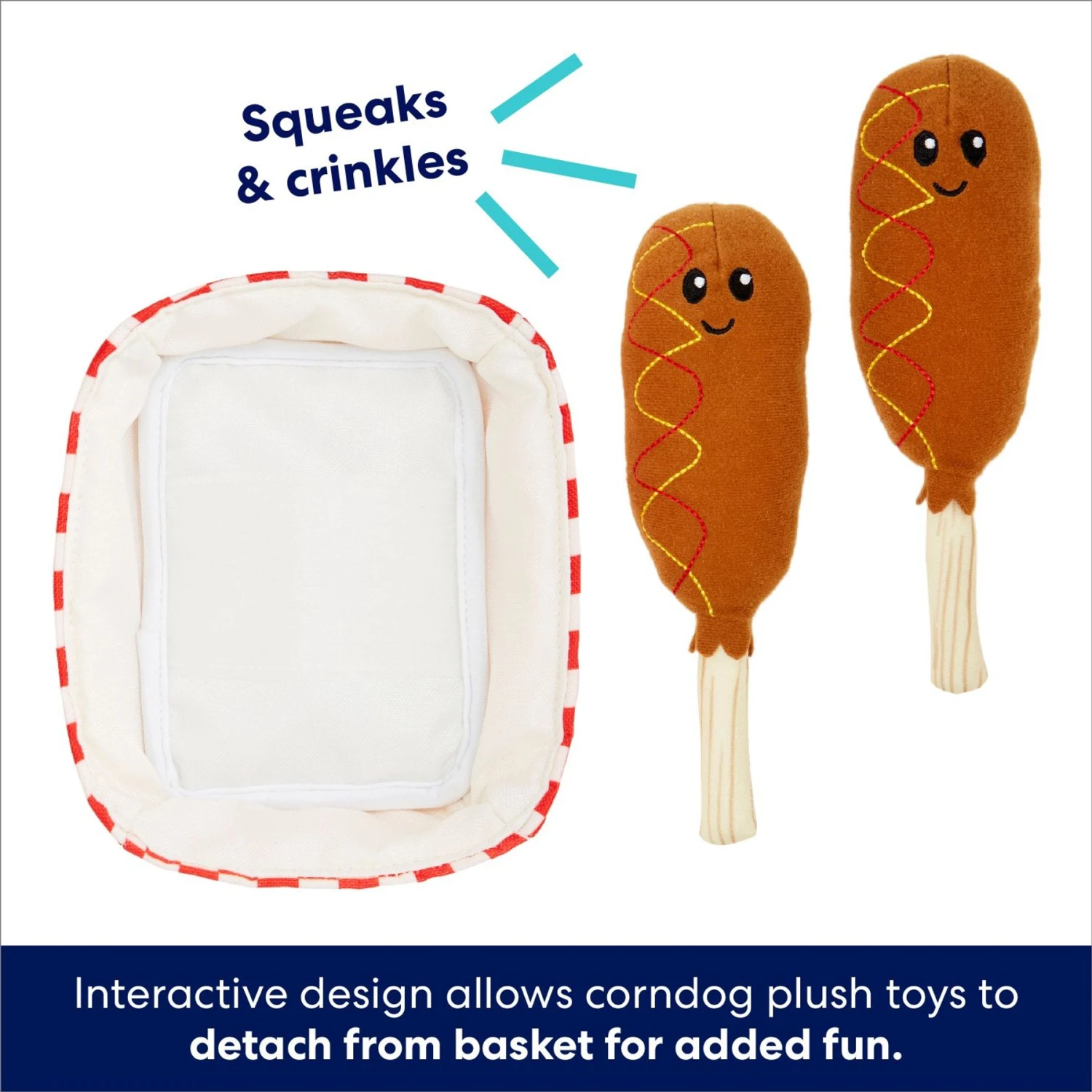 Frisco Corndog Interactive Plush Squeaky Dog Toy - Image 3