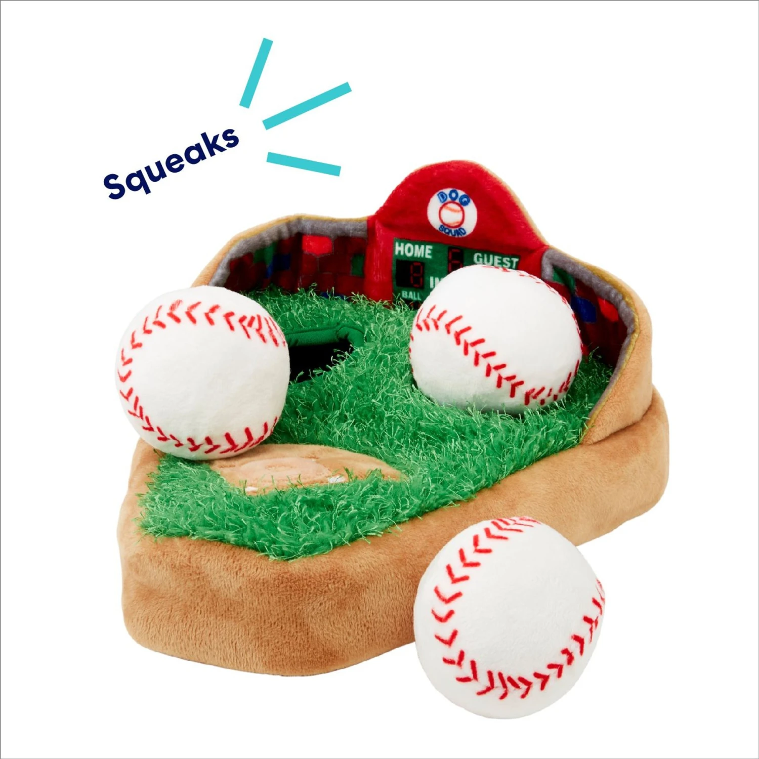 Frisco Baseball Hide & Seek Puzzle Plush Squeaky Dog Toy - Image 4
