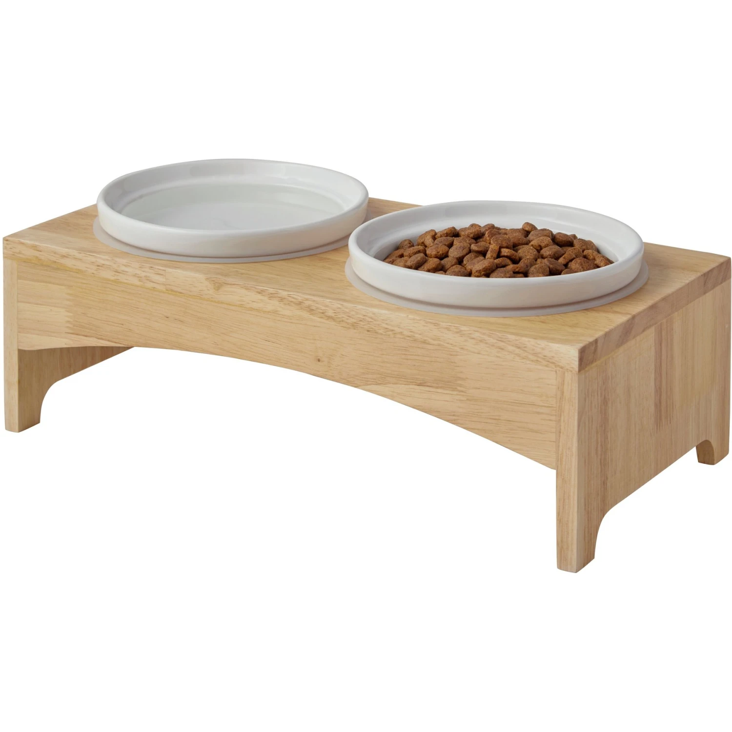Frisco Ceramic Dog & Cat Double Diner With Elevated Wood Stand - Image 4