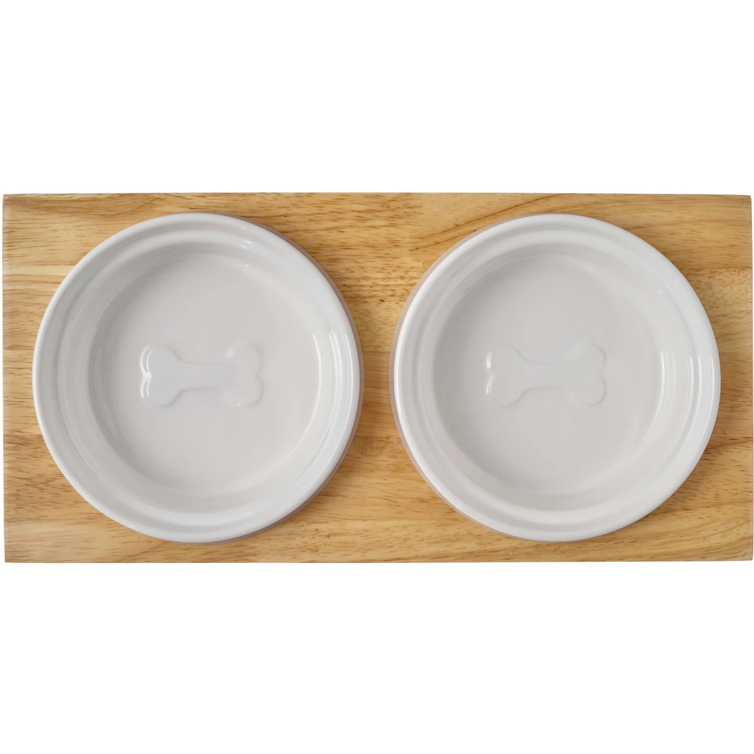 Frisco Ceramic Dog & Cat Double Diner With Elevated Wood Stand - Image 5