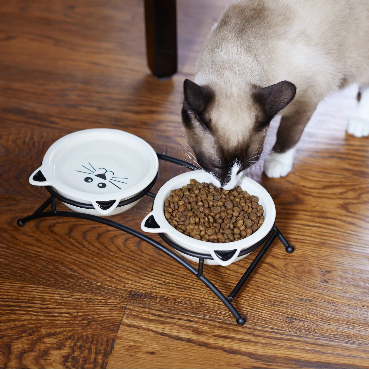 Frisco Cat Face Non-skid Elevated Double Ceramic Cat Bowl - Image 3