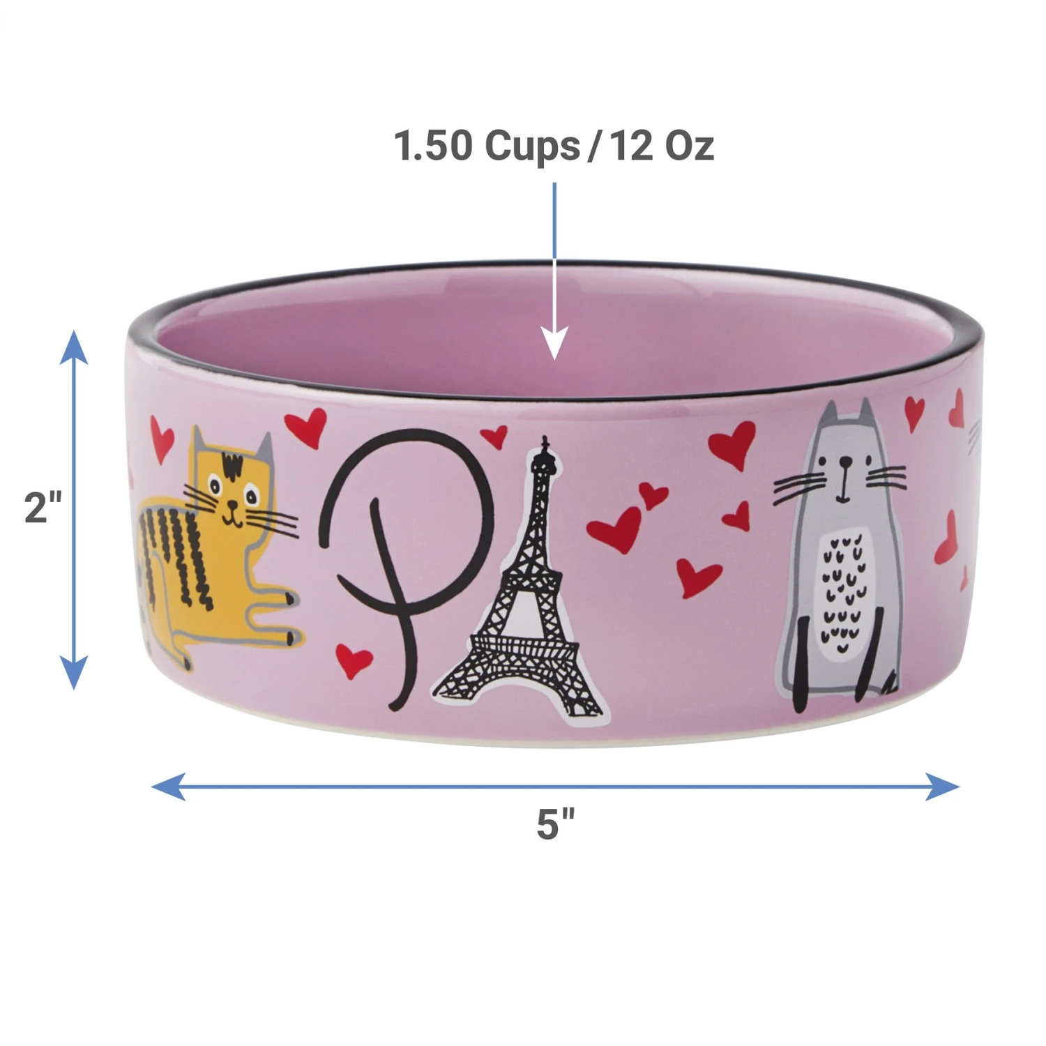 Frisco Paris Non-skid Ceramic Cat Dish - Image 2