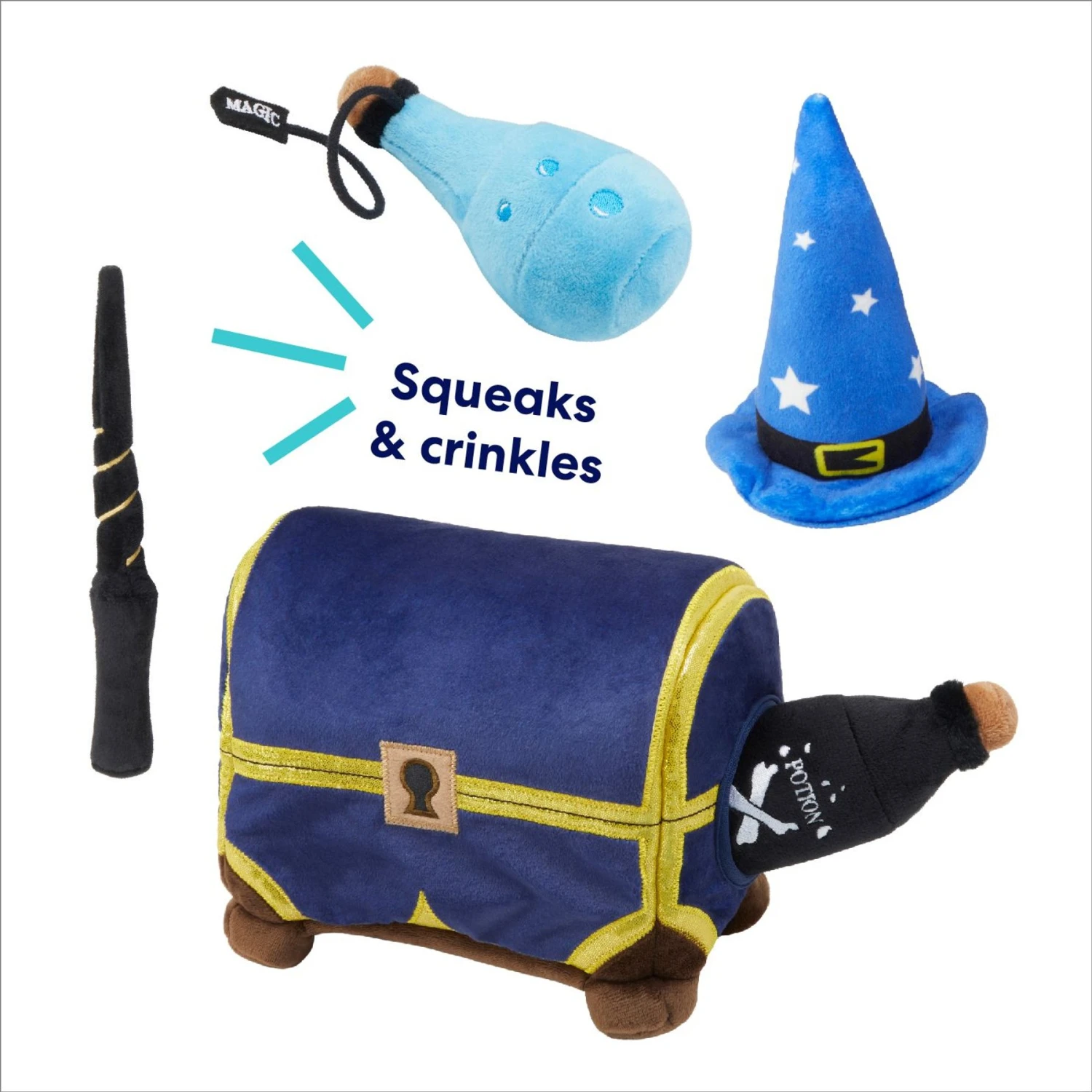 Frisco Magic Chest Hide & Seek Puzzle Plush Squeaky Dog Toy - Image 4