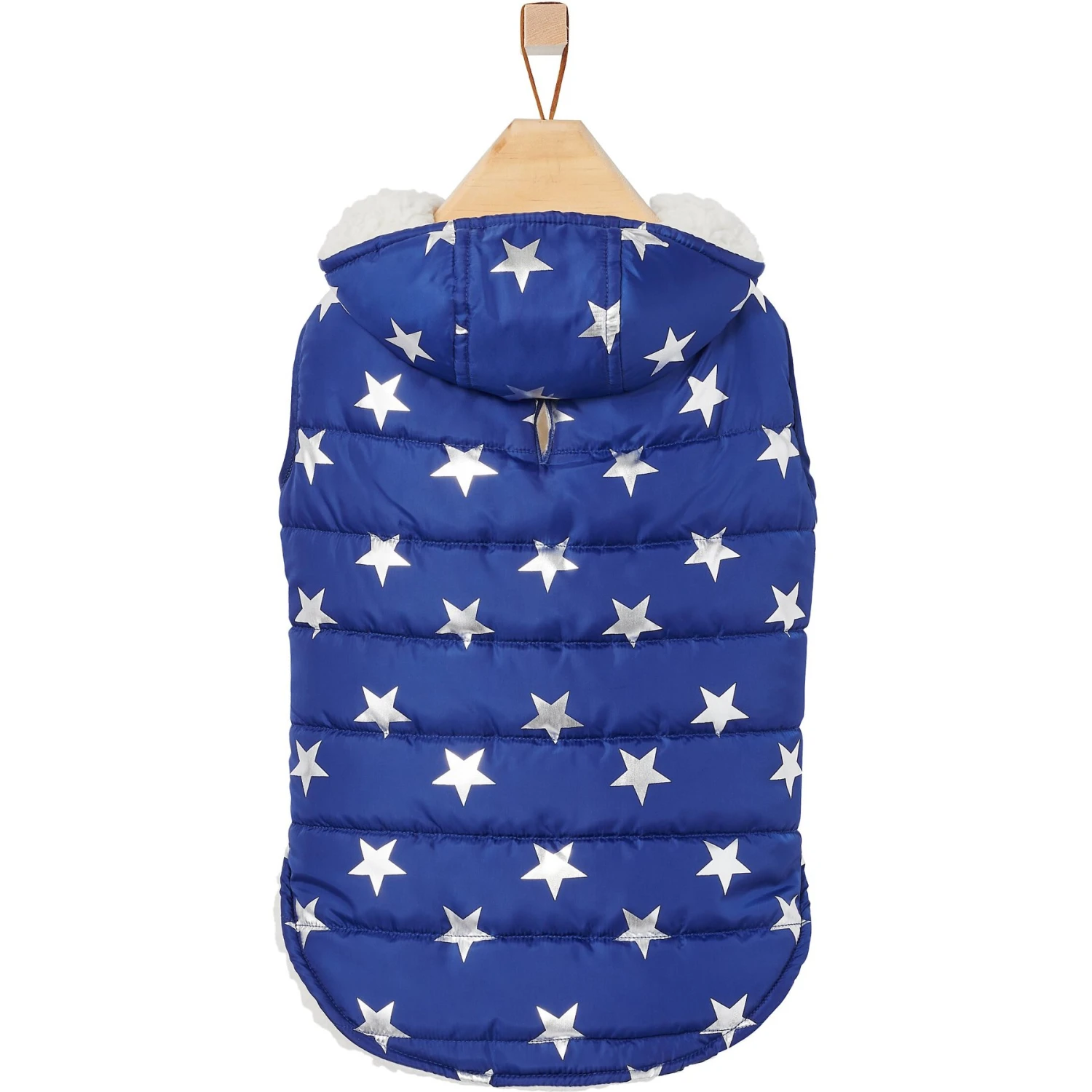 Frisco Mediumweight Metallic Star Print Insulated Dog & Cat Parka, Navy - Image 4