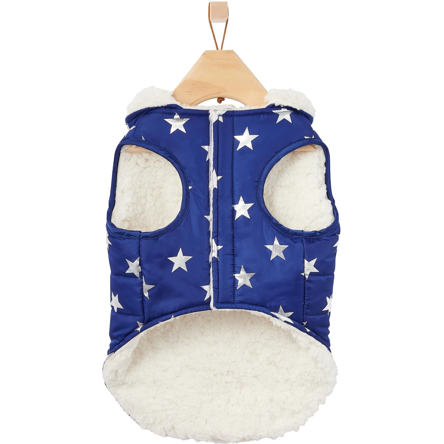 Frisco Mediumweight Metallic Star Print Insulated Dog & Cat Parka, Navy - Image 5