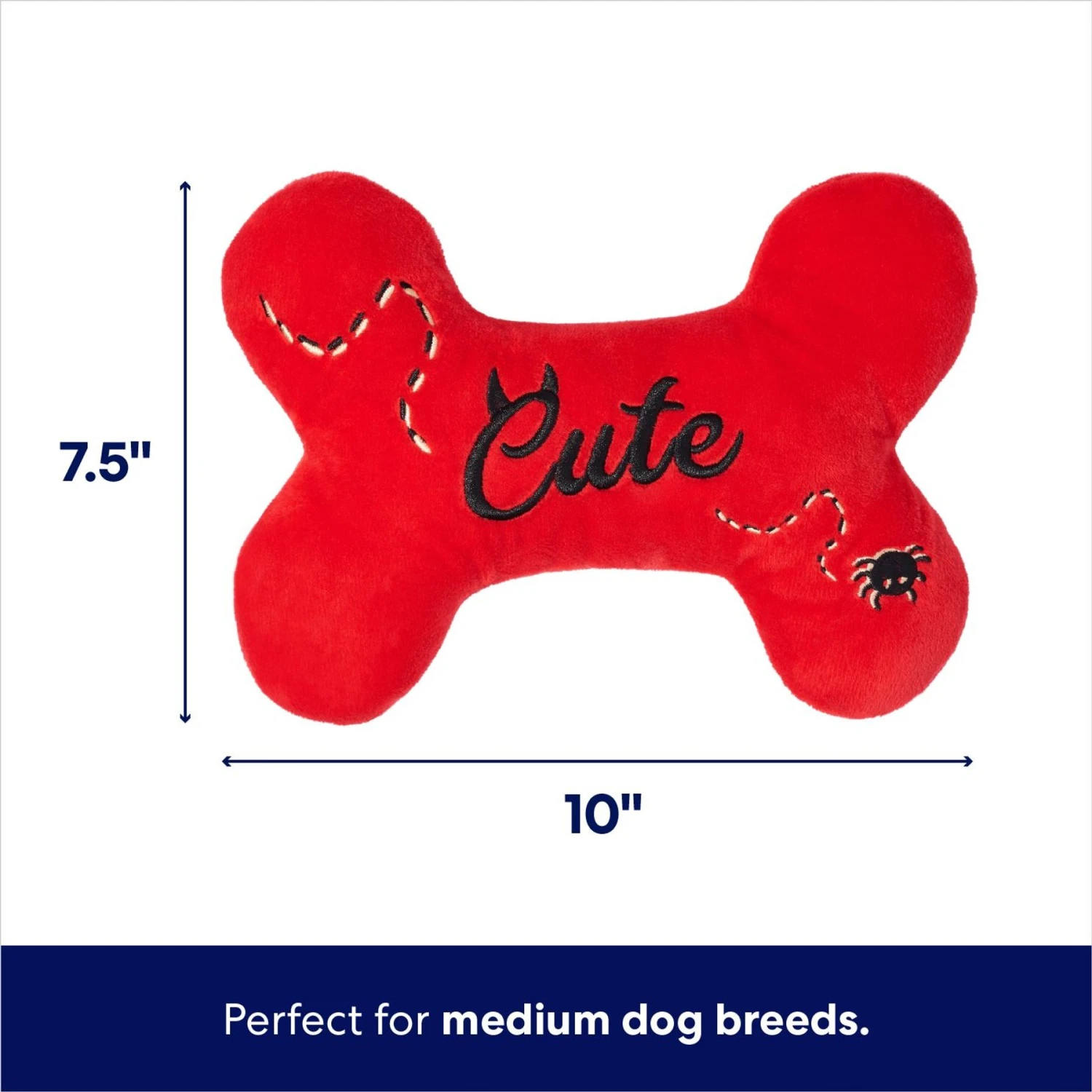 Frisco Halloween Wicked Cute Bone Reversible Plush Squeaky Dog Toy - Image 2